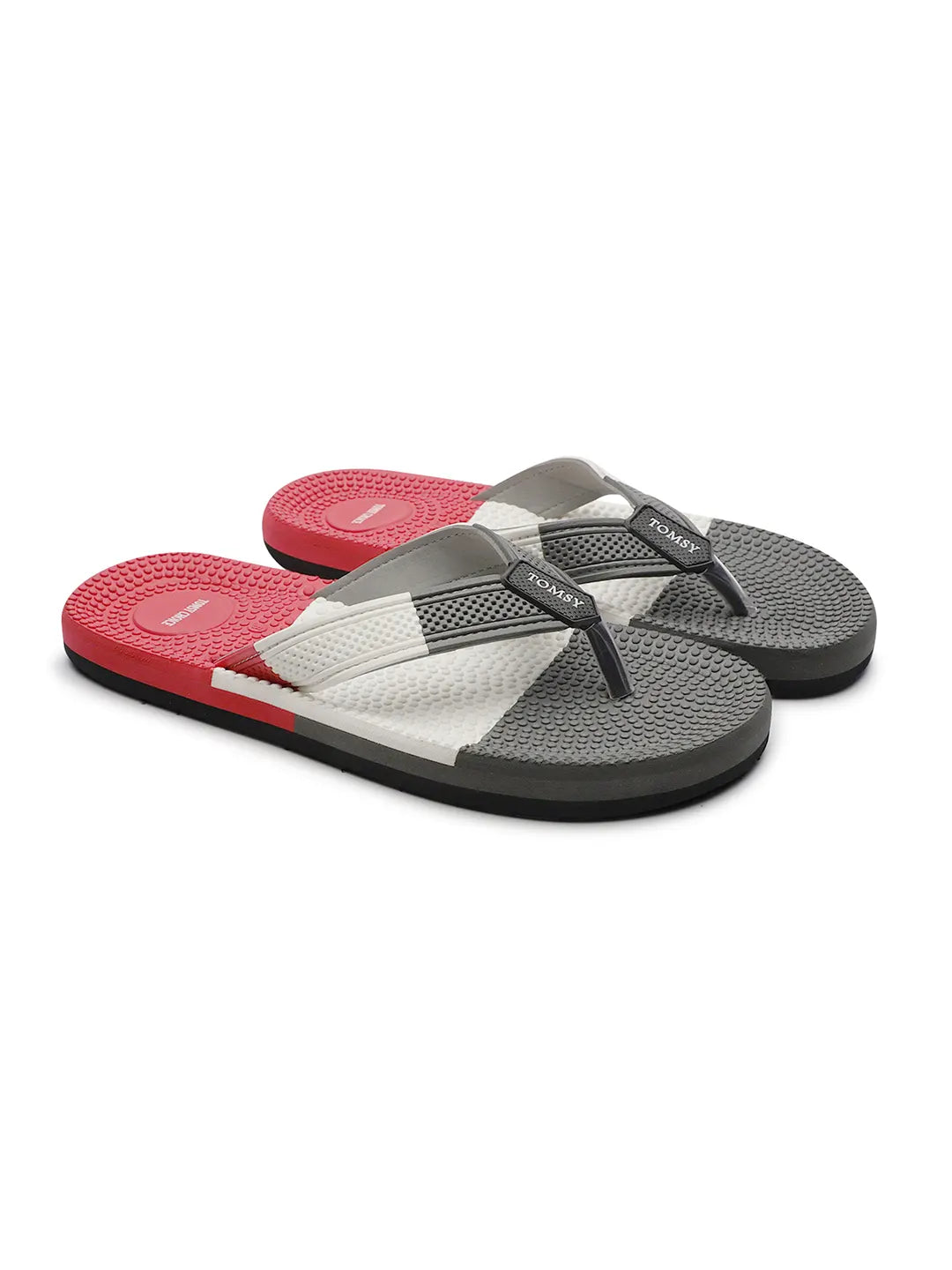TOMSY CHOICE Men Red EVA Sole Slippers Lightweight, Comfortable Daily Use Flip Flops