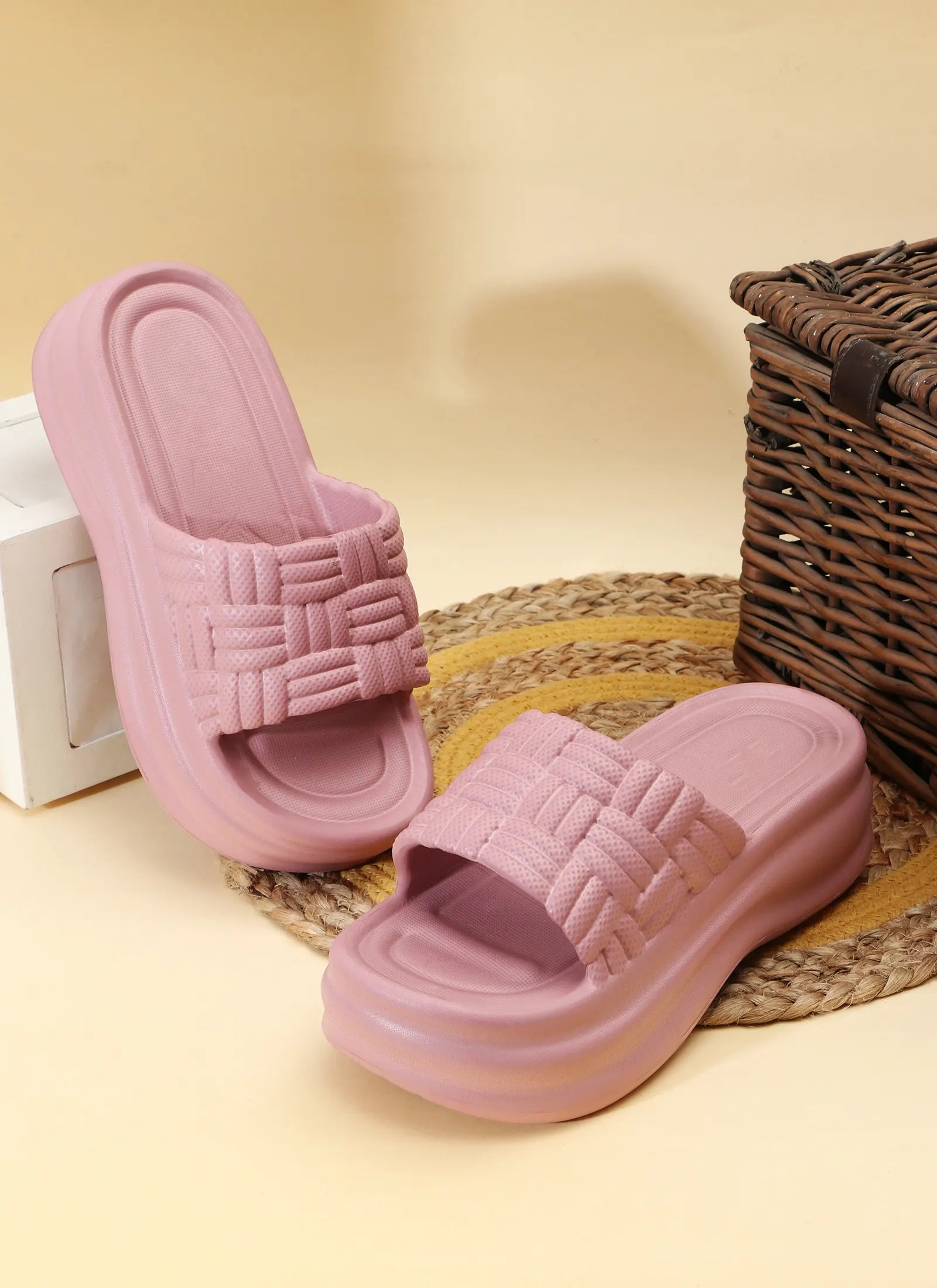 TOMSY CHOICE EVA Women Slider | Lightweight Cushioned Slip-On Slides | Anti-Skid Outsole | Water-Friendly