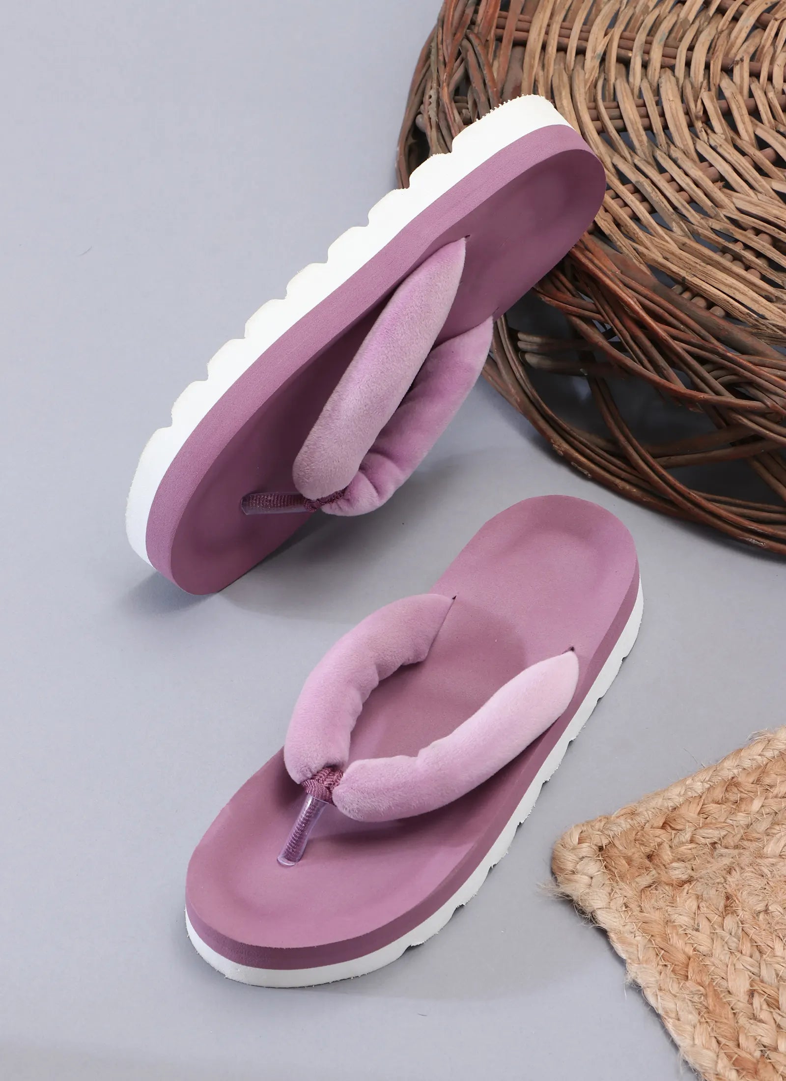 TOMSY CHOICE FUR Slip-On Flip Flop for Women – Cozy & Comfortable Indoor/Outdoor Footwear