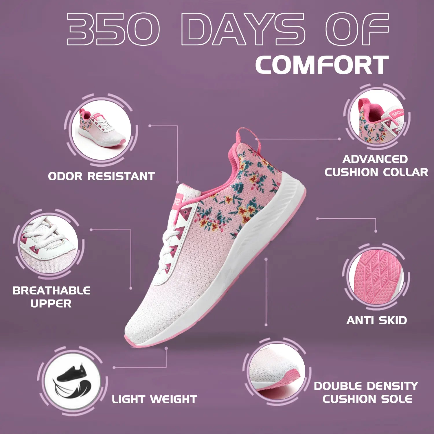 TOMSY CHOICE MESH Laces Sport Shoes for Women – Lightweight, Breathable & Comfortable