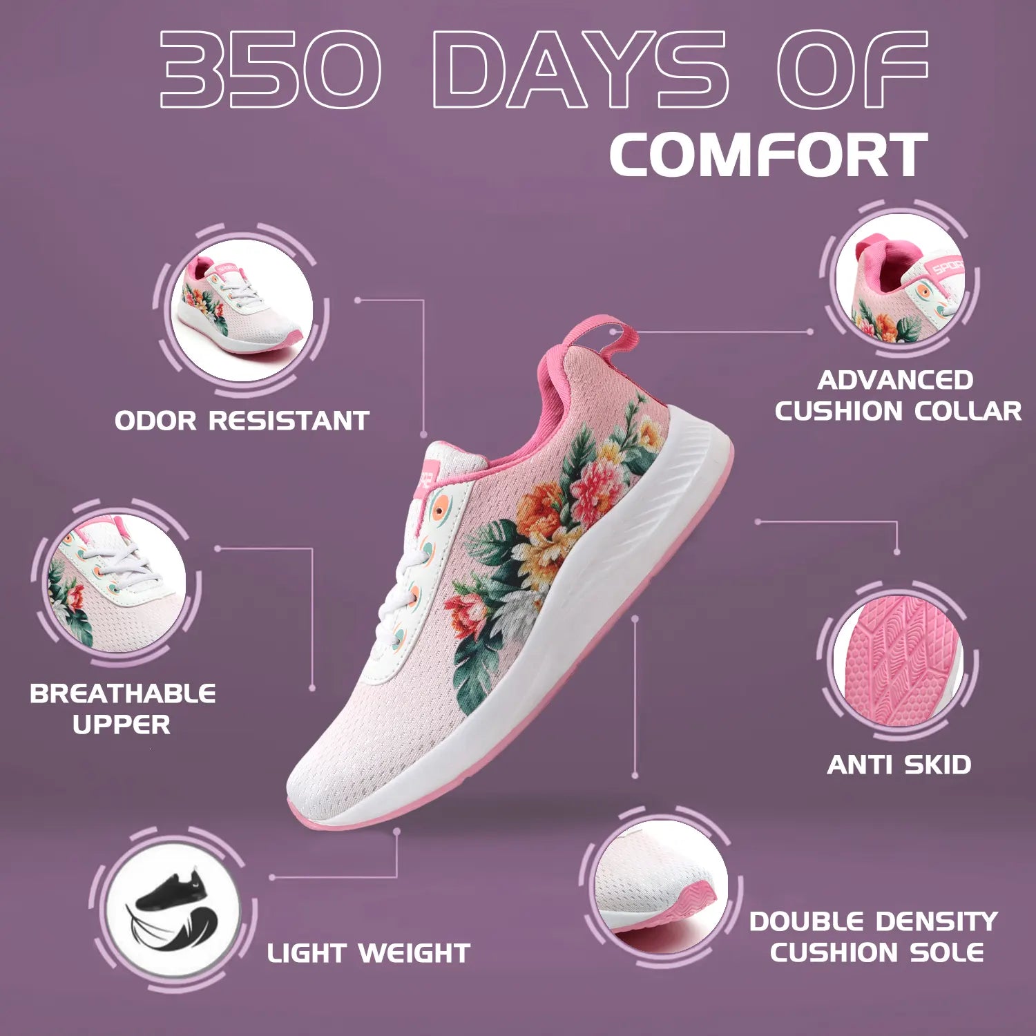 TOMSY CHOICE MESH Laces Sport Shoes for Women – Comfortable, Lightweight & Breathable