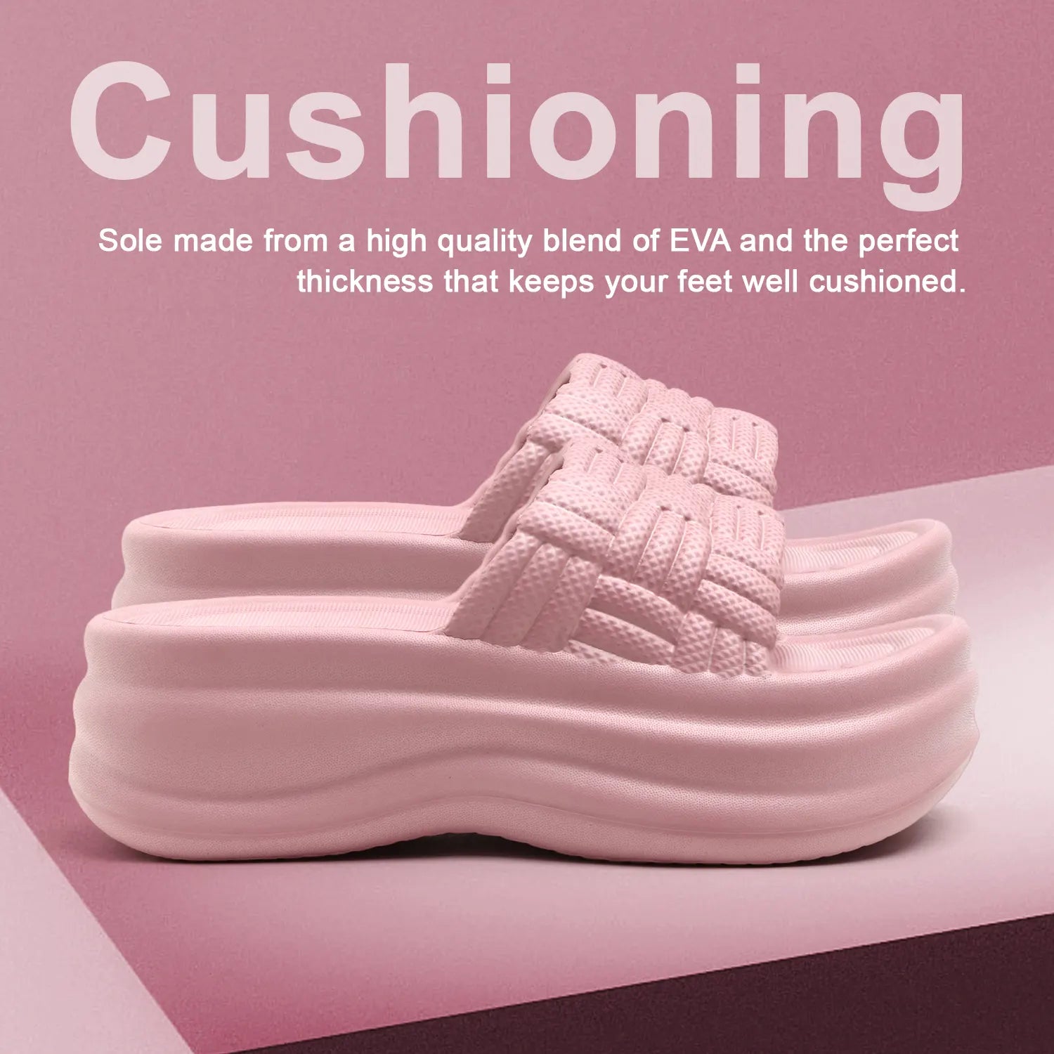 TOMSY CHOICE EVA Women Slider | Lightweight Cushioned Slip-On Slides | Anti-Skid Outsole | Water-Friendly