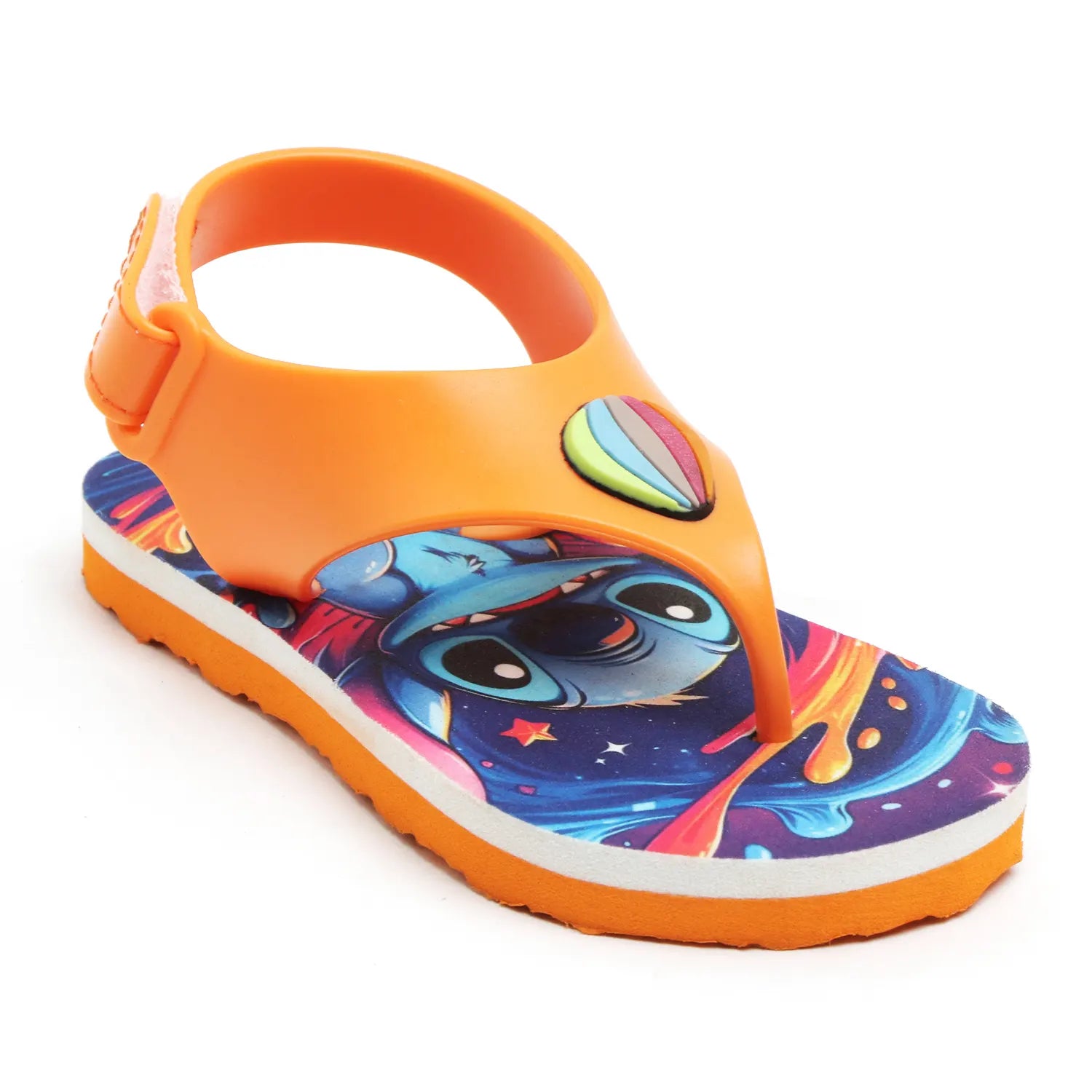 TOMSY CHOICE Boys & Girls Velcro T-Bar Sandals (Orange)