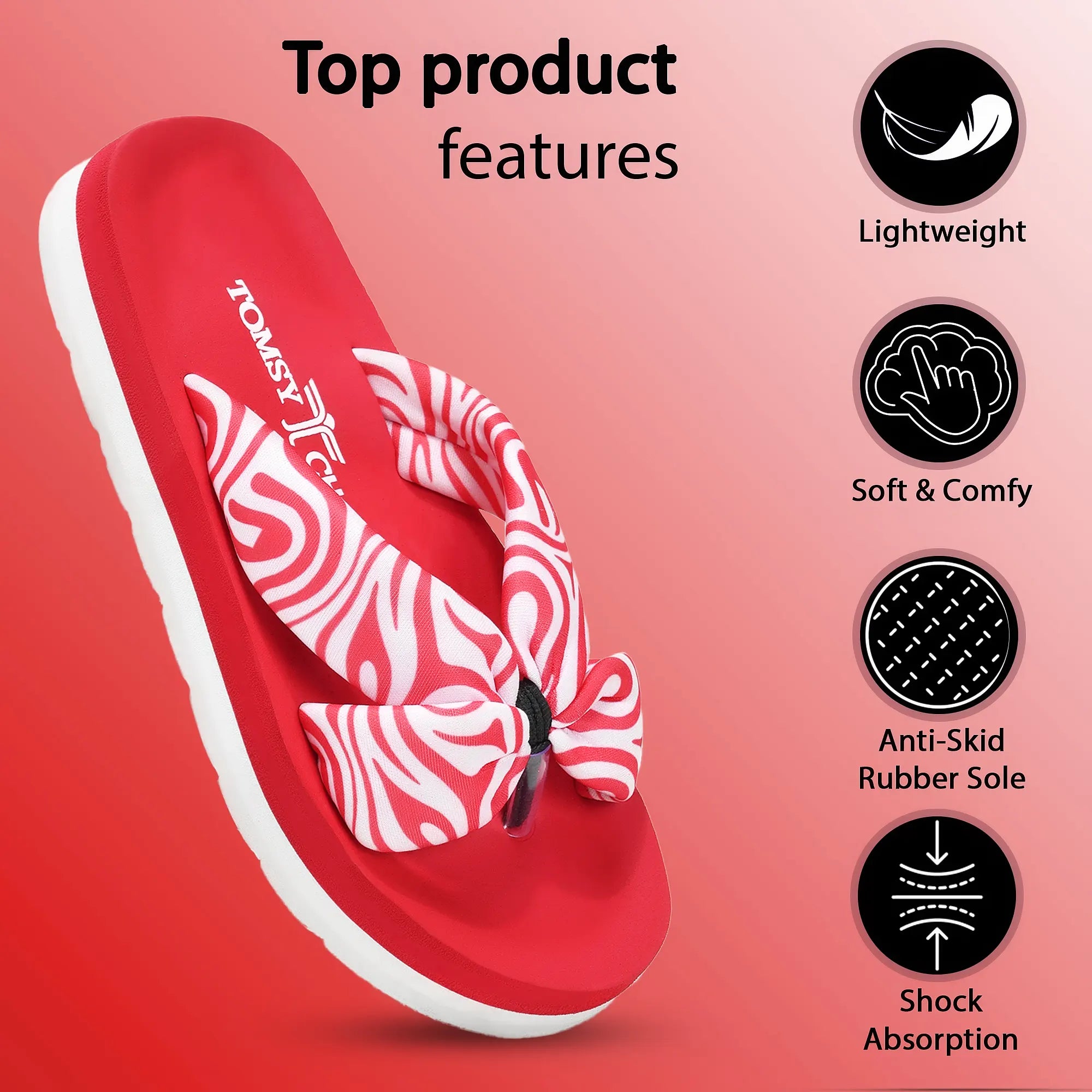 Tomsy Choice Women EVA Flip Flops | Ortho Flip Flop Lightweight & Comfortable Daily Wear Slippers