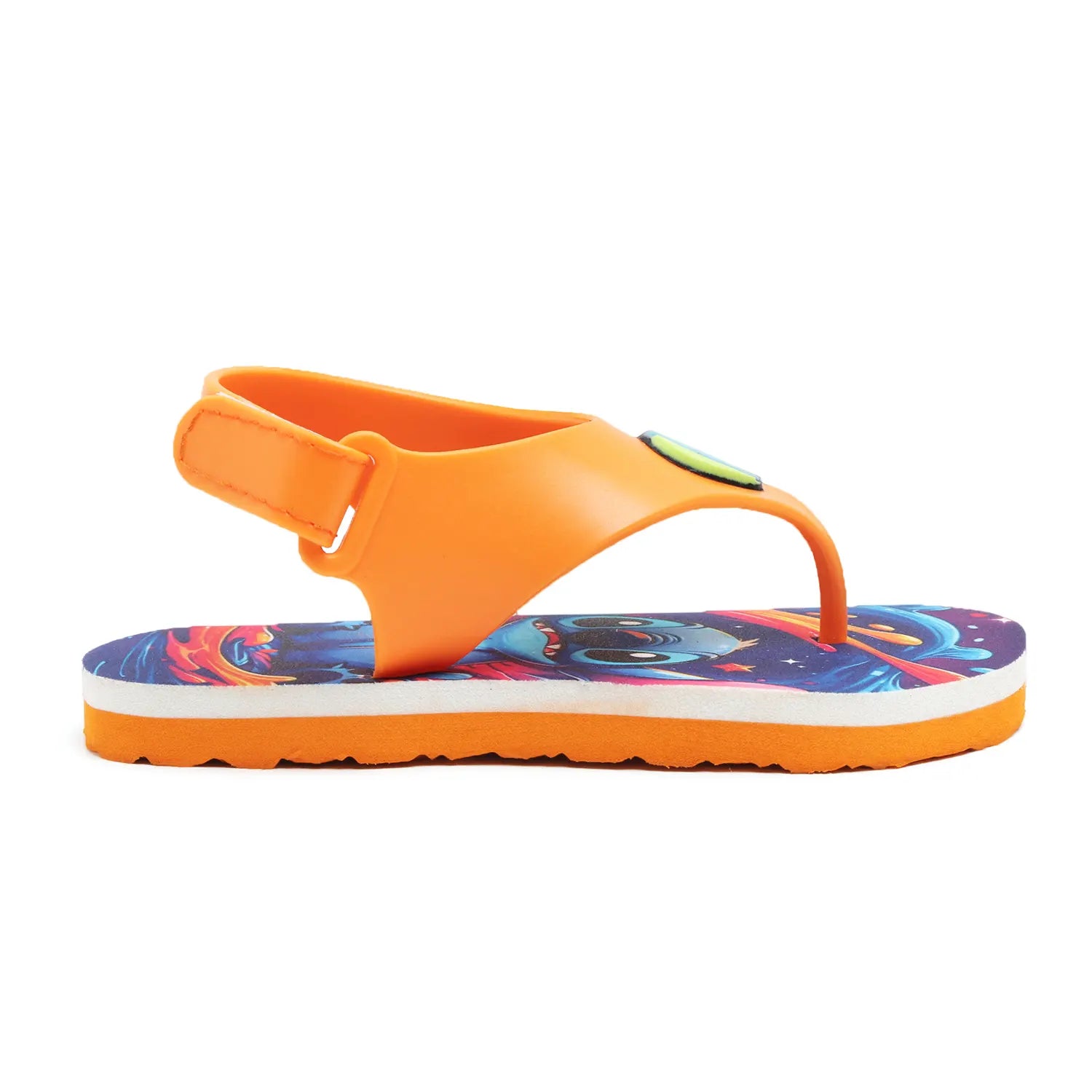 TOMSY CHOICE Boys & Girls Velcro T-Bar Sandals (Orange)