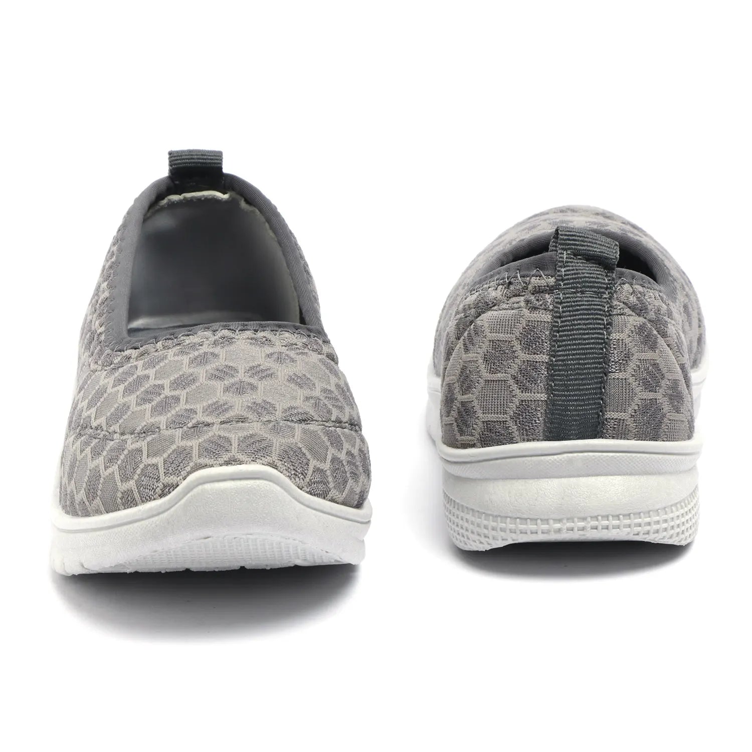 Tomsy Choice Grey Mesh Slip-On Ballerina Shoes for Women – Lightweight, Breathable & Comfortable Daily Wear Footwear