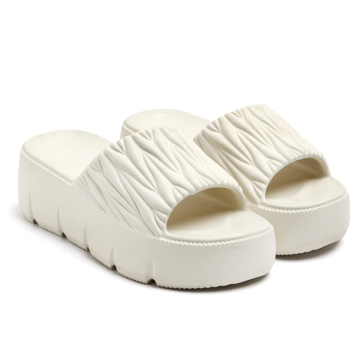 TOMSY CHOICE Women’s Beige EVA Slip On Slider – Lightweight Casual Comfort Slide