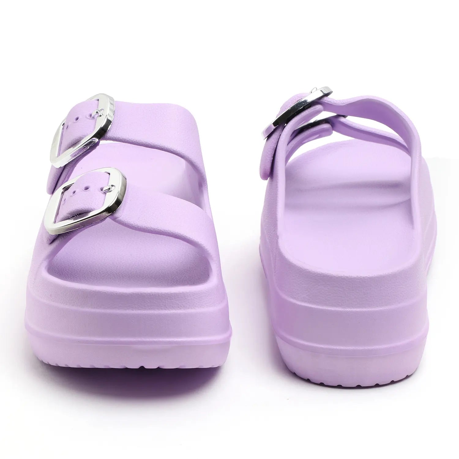 TOMSY CHOICE EVA Women Buckle Sliders | Adjustable Double Buckle | Lightweight Cushioned Slip-On | Anti-Skid, Water-Friendly, Quick-Dry