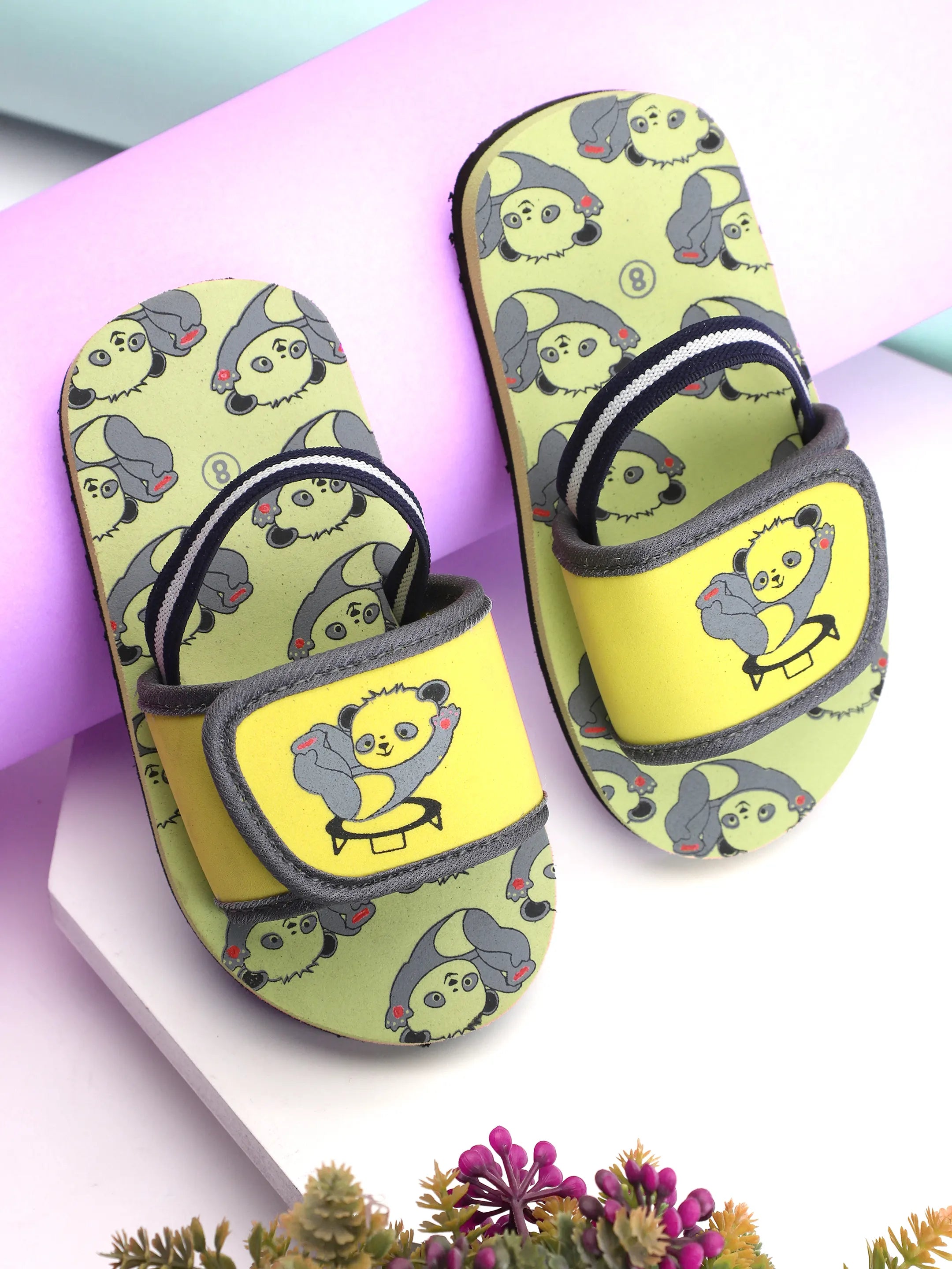 TOMSY CHOICE Kids Yellow EVA Sandals for Boys & Girls | Lightweight Comfortable Slip-On Summer Sandals | Anti-Slip Waterproof Casual Footwear for Kids