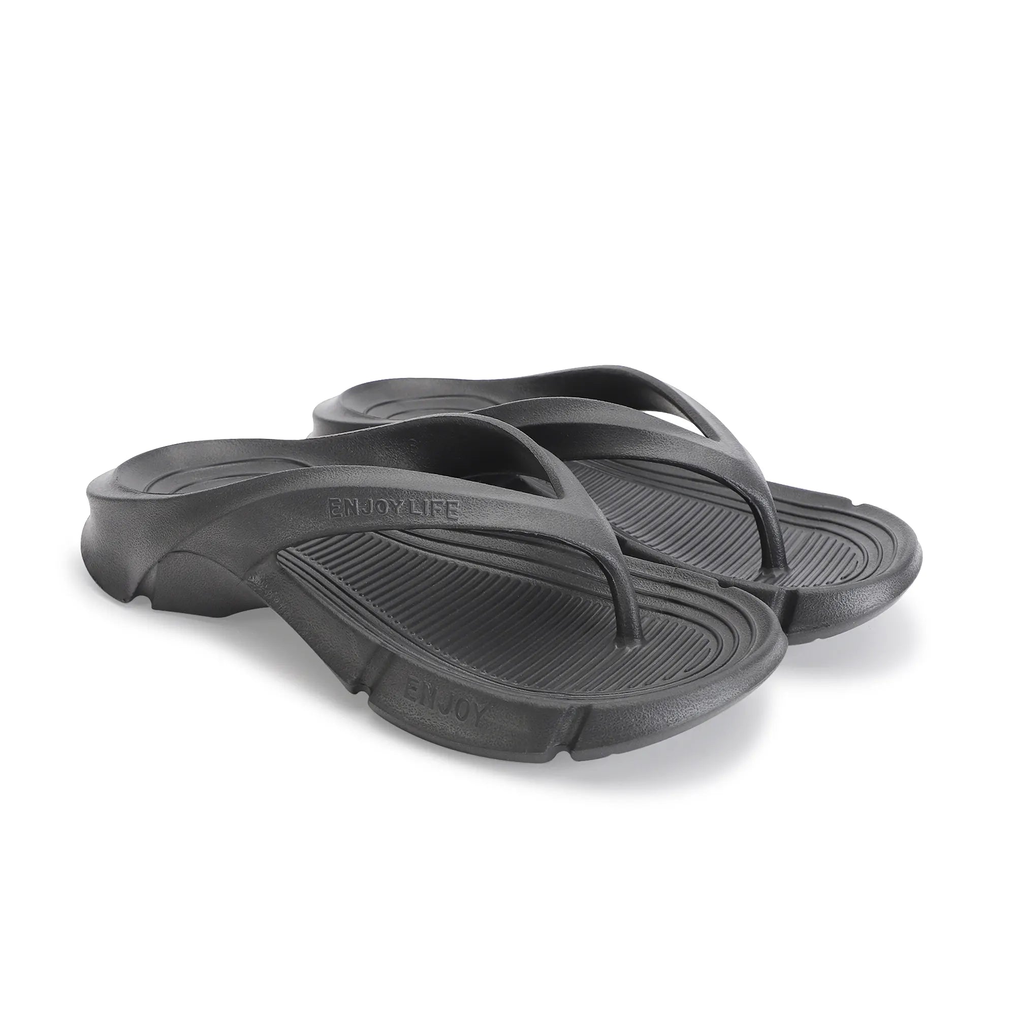 Tomsy Choice Stylish Black Thong Flip Flops for Daily Wear