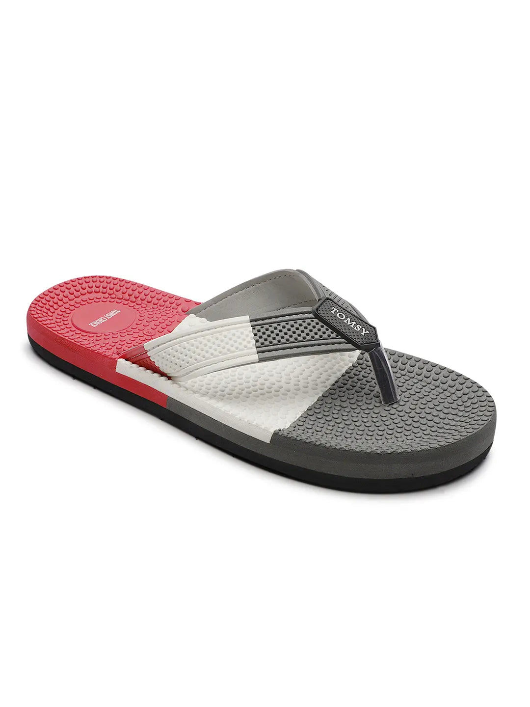 TOMSY CHOICE Men Red EVA Sole Slippers Lightweight, Comfortable Daily Use Flip Flops