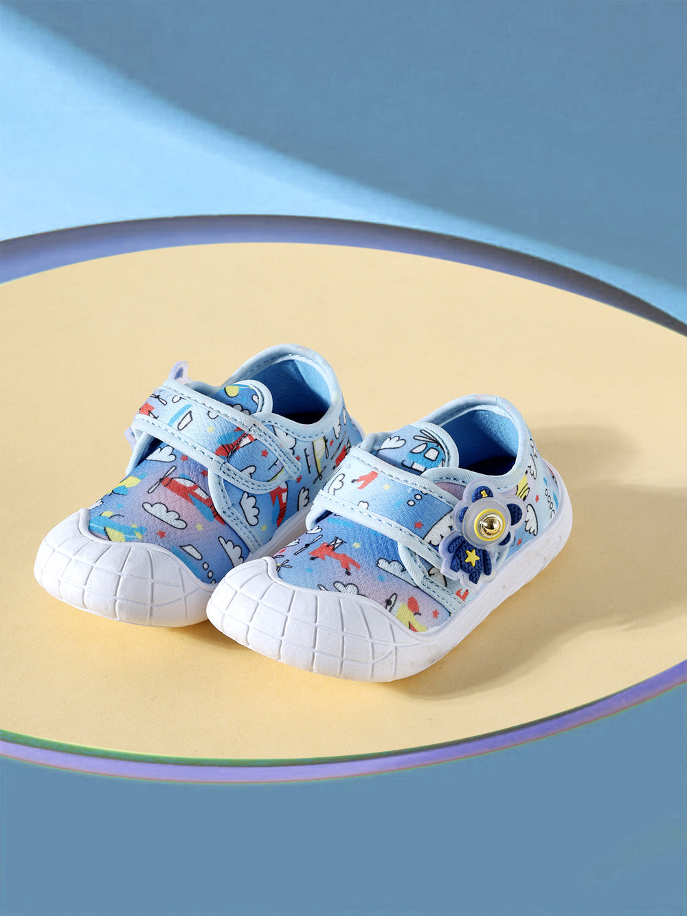 Tomsy Choice Kids Light Blue Casual Shoes | PVC Sole | Mesh Upper