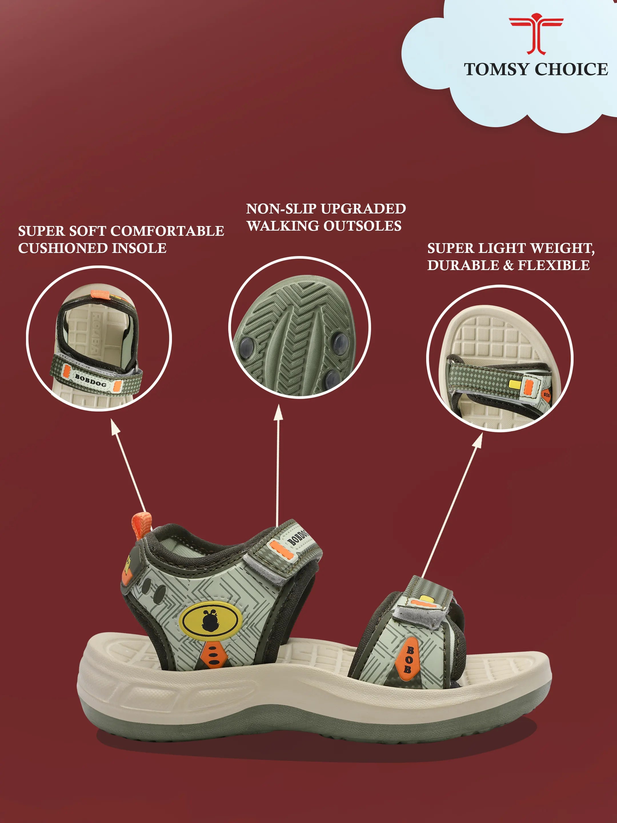 Tomsy Choice Kids Slippers & Flip-Flops for Boys and Girls | Comfortable Daily Wear Sandals & Chappal for Kids