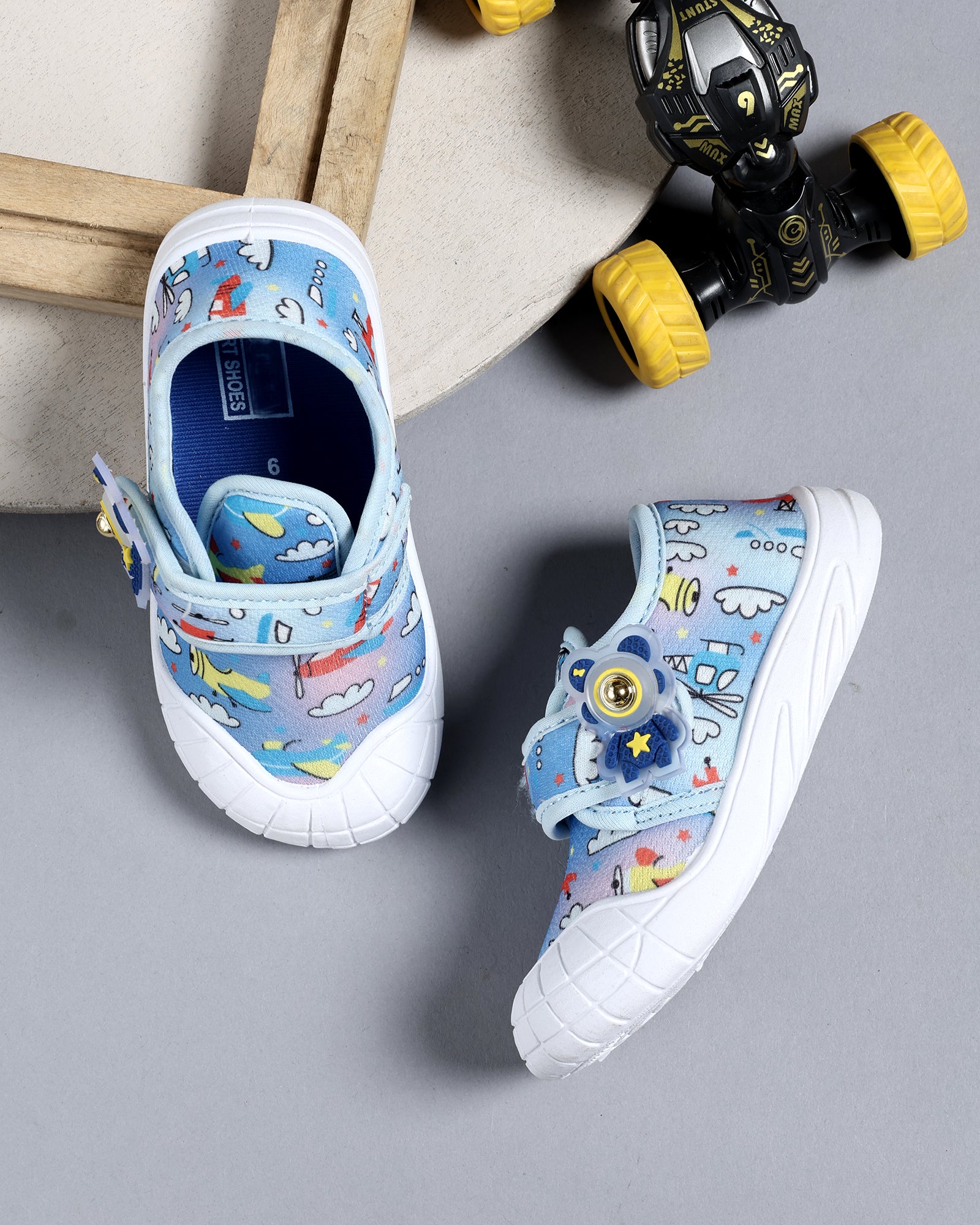 Tomsy Choice Kids Light Blue Casual Shoes | PVC Sole | Mesh Upper