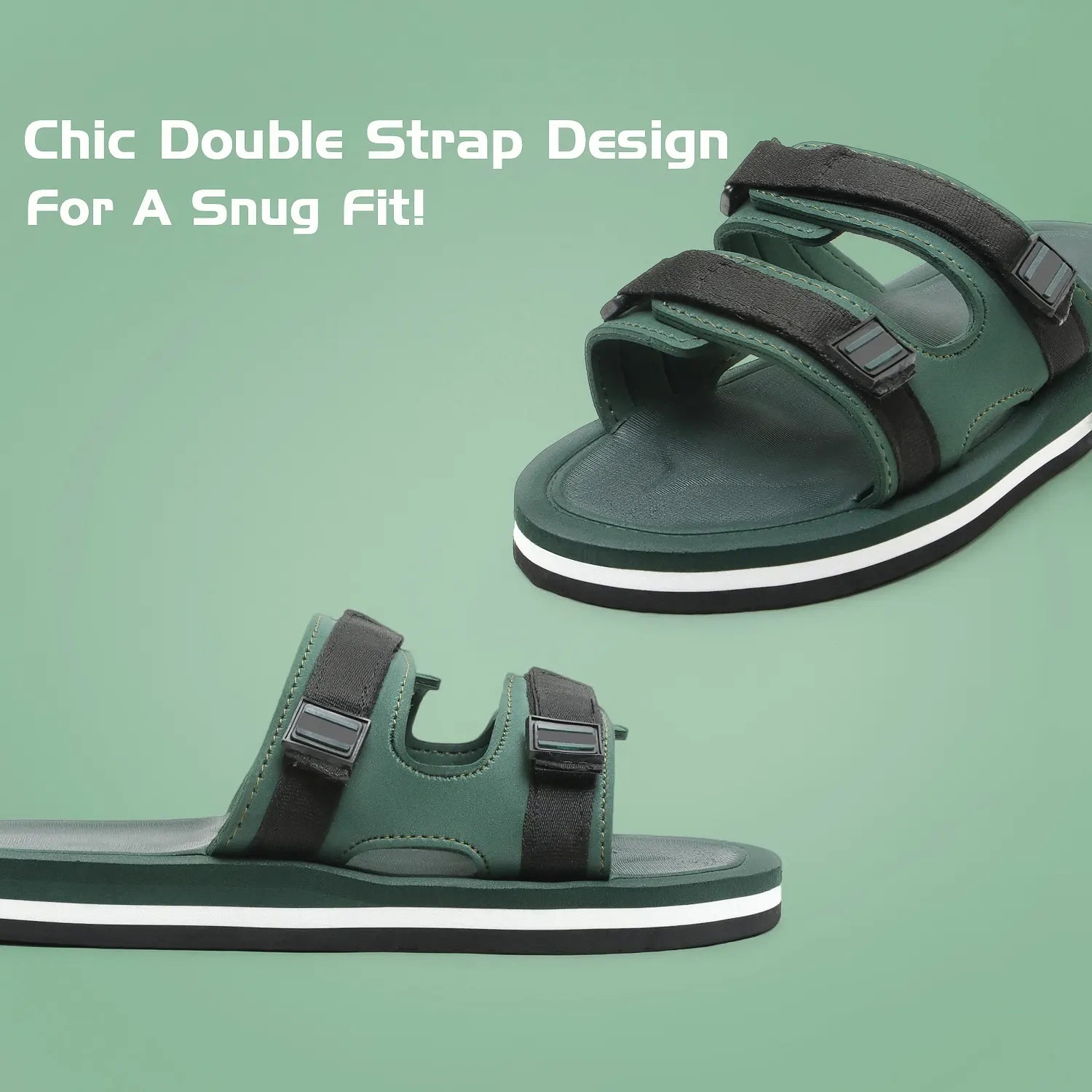 TOMSY CHOICE Green EVA Sliderss for Men | Soft & Lightweight EVA Sole | Comfortable Slippers for Indoor & Outdoor Use