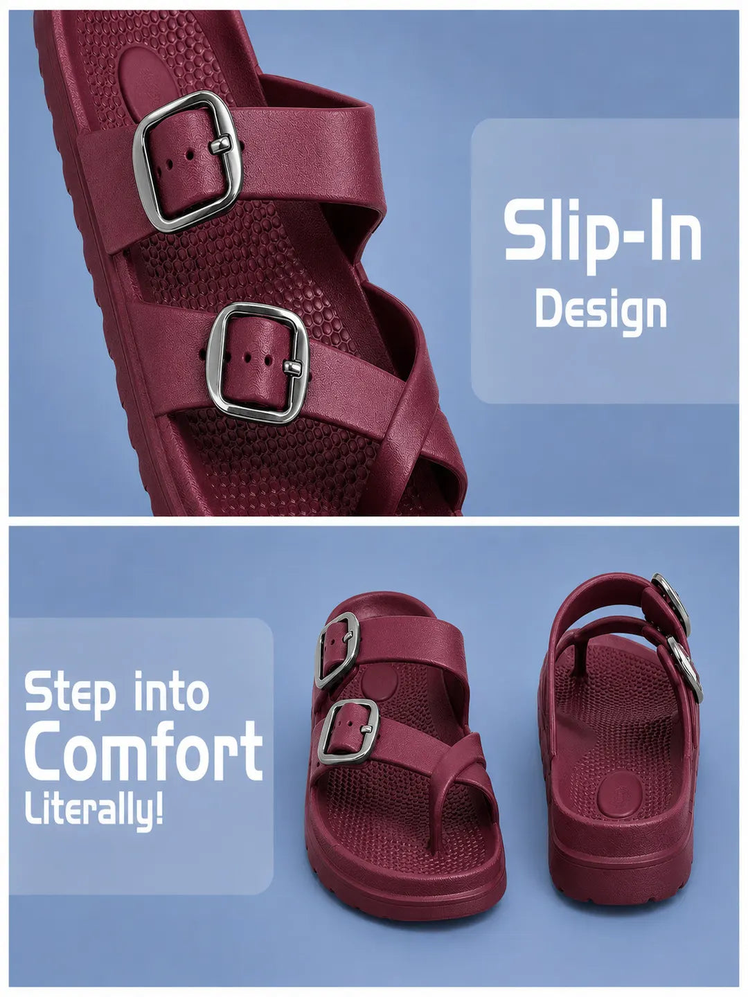 Tomsy Choice EVA Slip-On Casual Sandals for Women | Lightweight Comfortable Daily Wear Flats