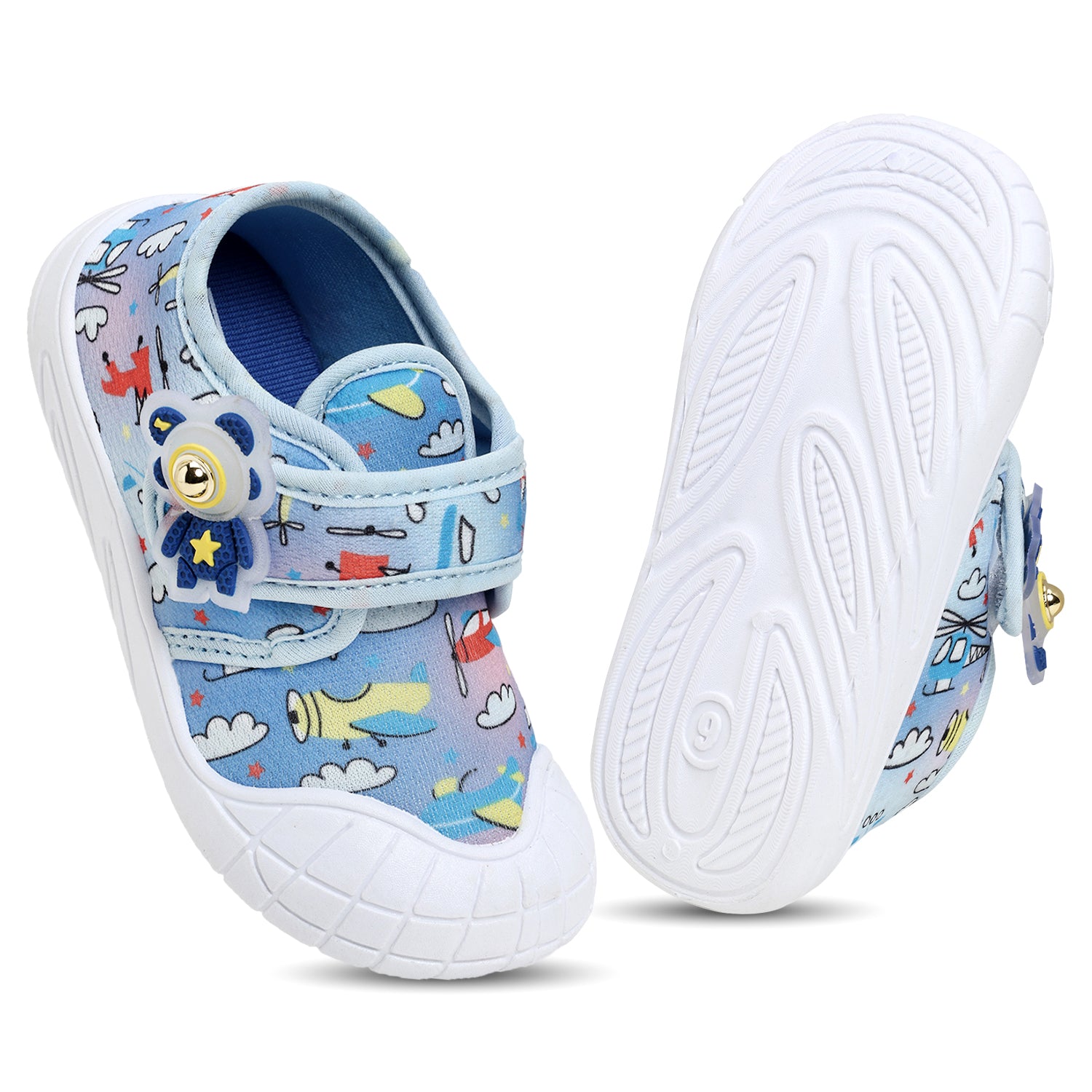 Tomsy Choice Kids Light Blue Casual Shoes | PVC Sole | Mesh Upper