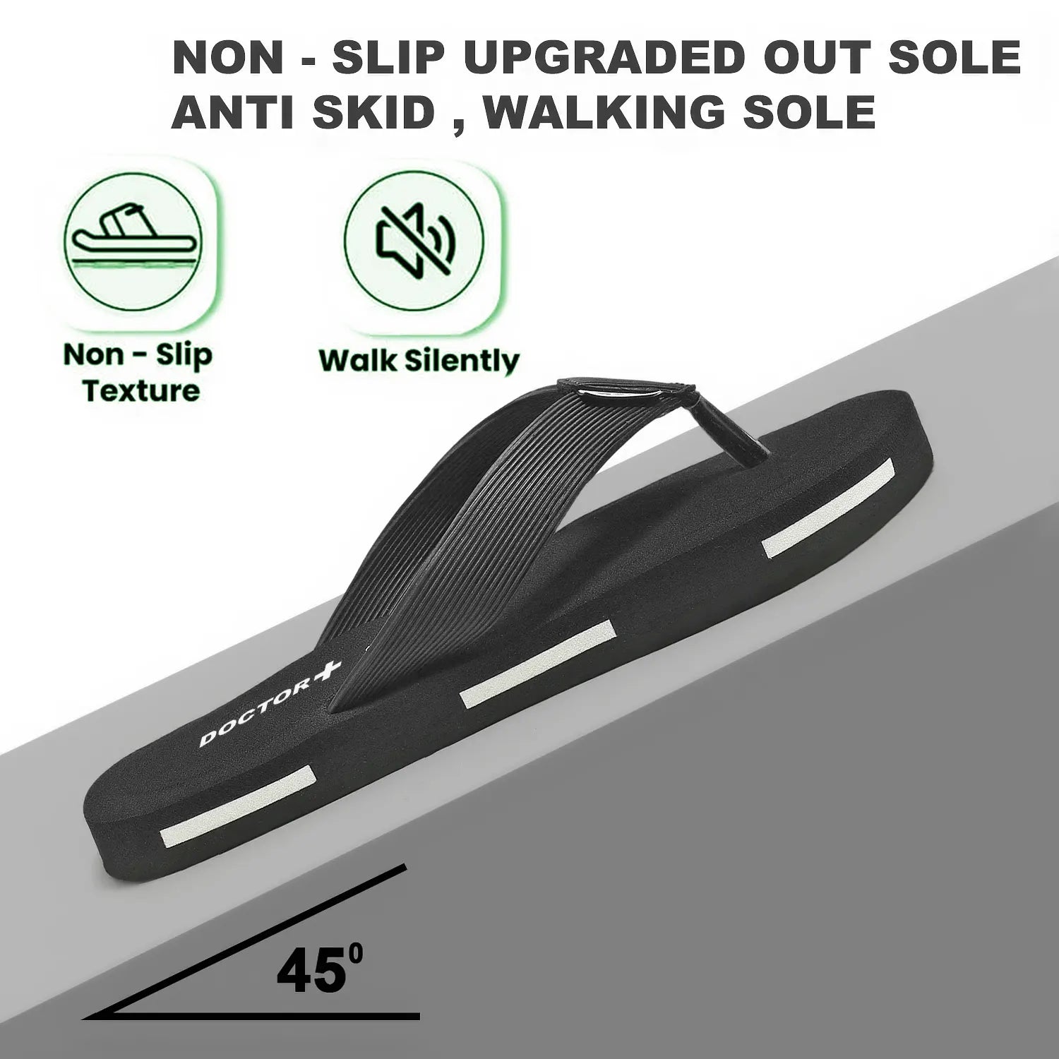 Tomsy Choice Grey Comfort Thong Flip Flops for Men