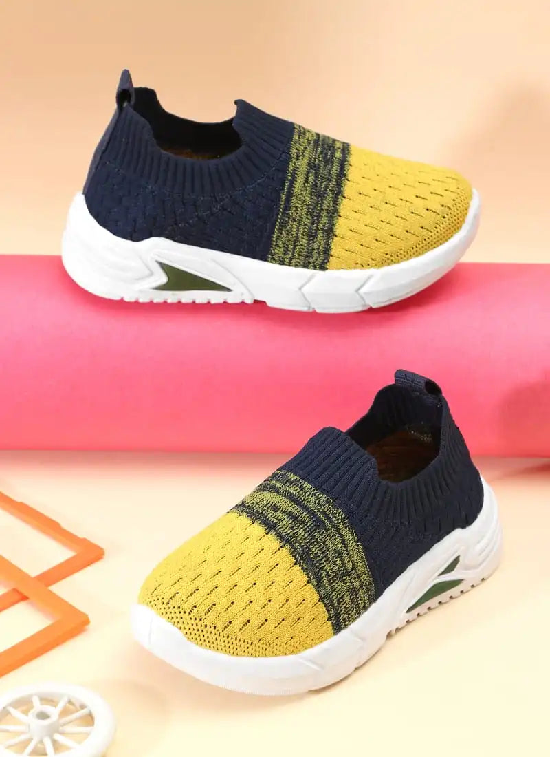 TOMSY CHOICE Blue PVC Sole Knitted Upper Shoes for Boys and Girls