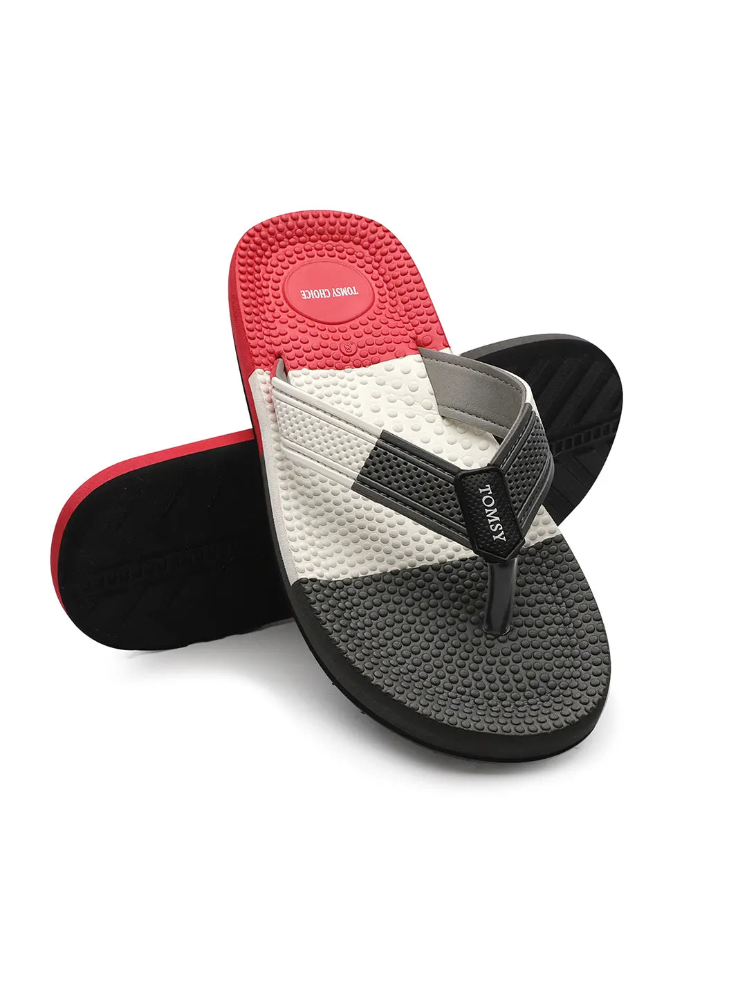 TOMSY CHOICE Men Red EVA Sole Slippers Lightweight, Comfortable Daily Use Flip Flops
