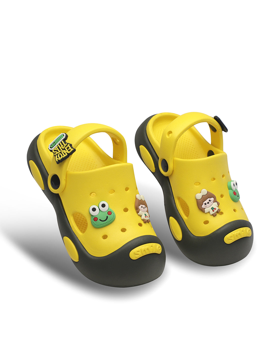 Tomsy Choice Kids Yellow EVA Clogs | Lightweight Comfortable Slip-On Sandals for Boys & Girls