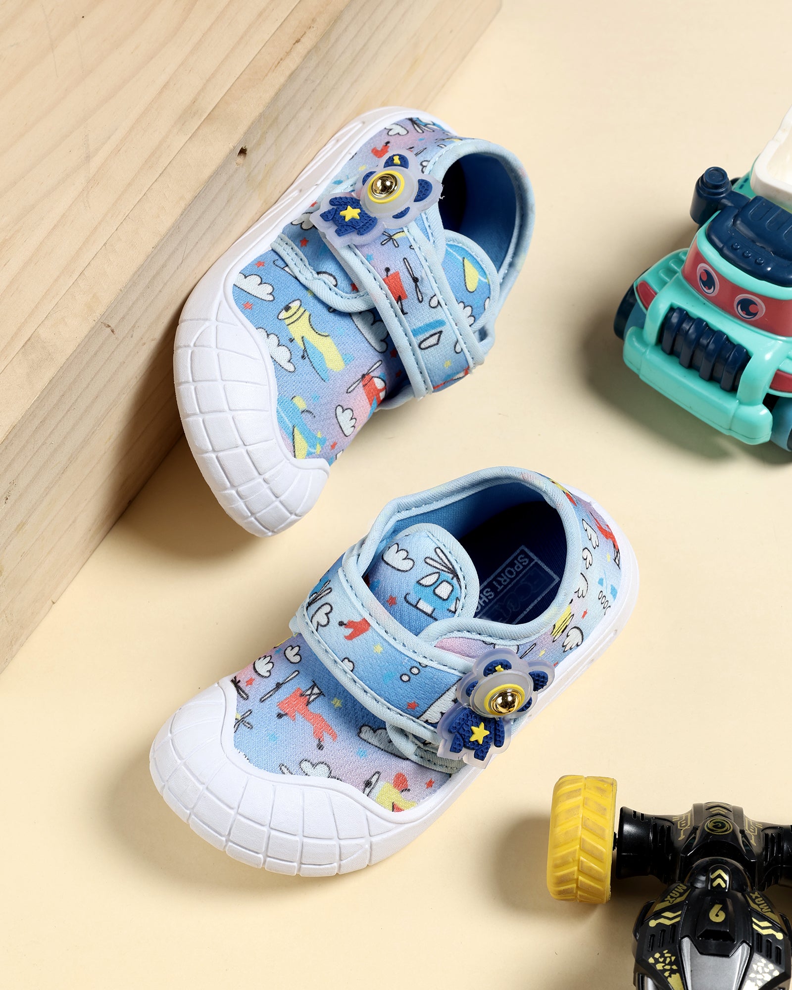 Tomsy Choice Kids Light Blue Casual Shoes | PVC Sole | Mesh Upper