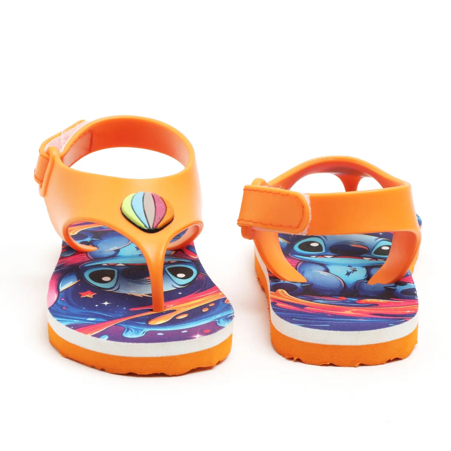 TOMSY CHOICE Boys & Girls Velcro T-Bar Sandals (Orange)