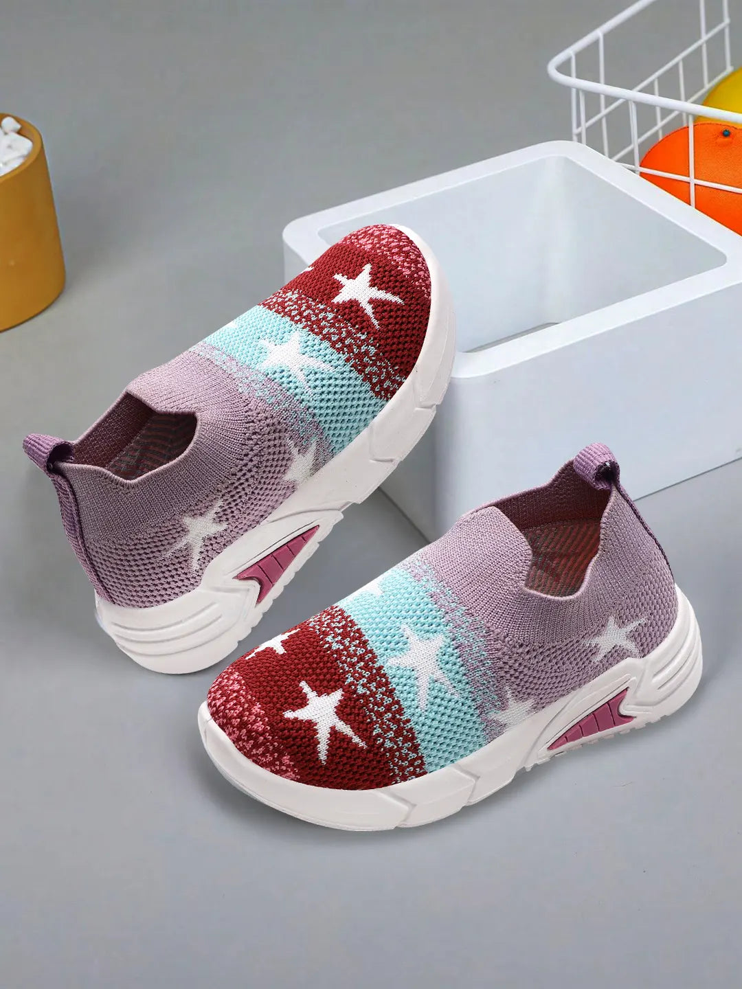 TOMSY CHOICE Onion PVC Sole Knitted Upper Sport Shoes for Boys and Girls