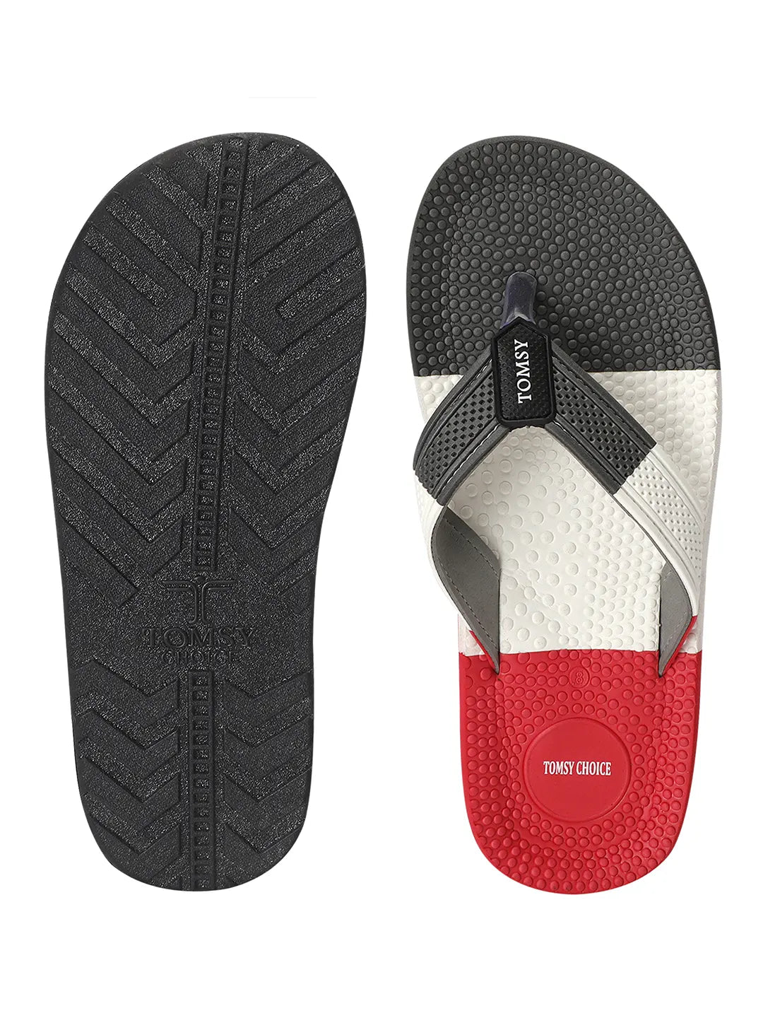 TOMSY CHOICE Men Red EVA Sole Slippers Lightweight, Comfortable Daily Use Flip Flops