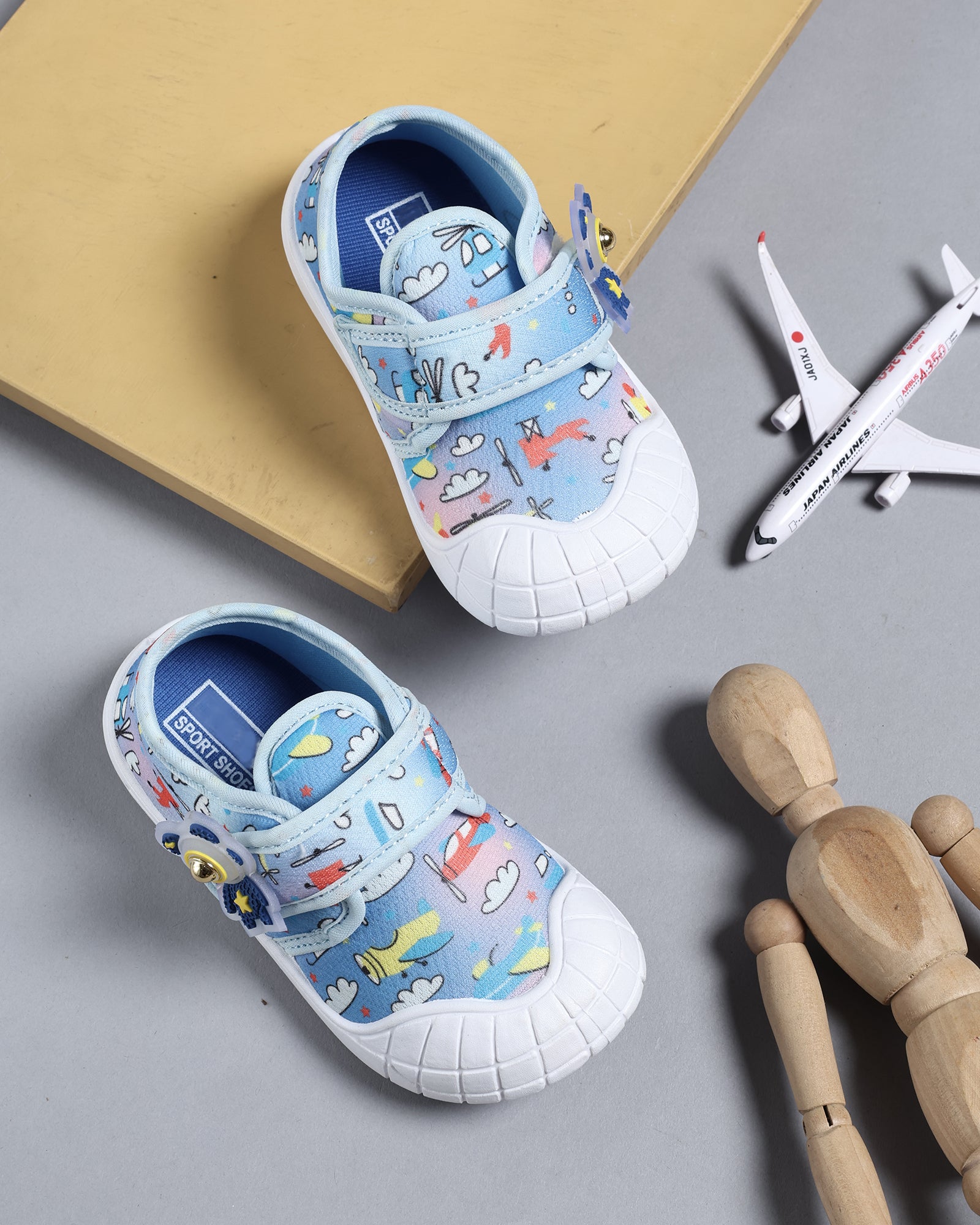 Tomsy Choice Kids Light Blue Casual Shoes | PVC Sole | Mesh Upper