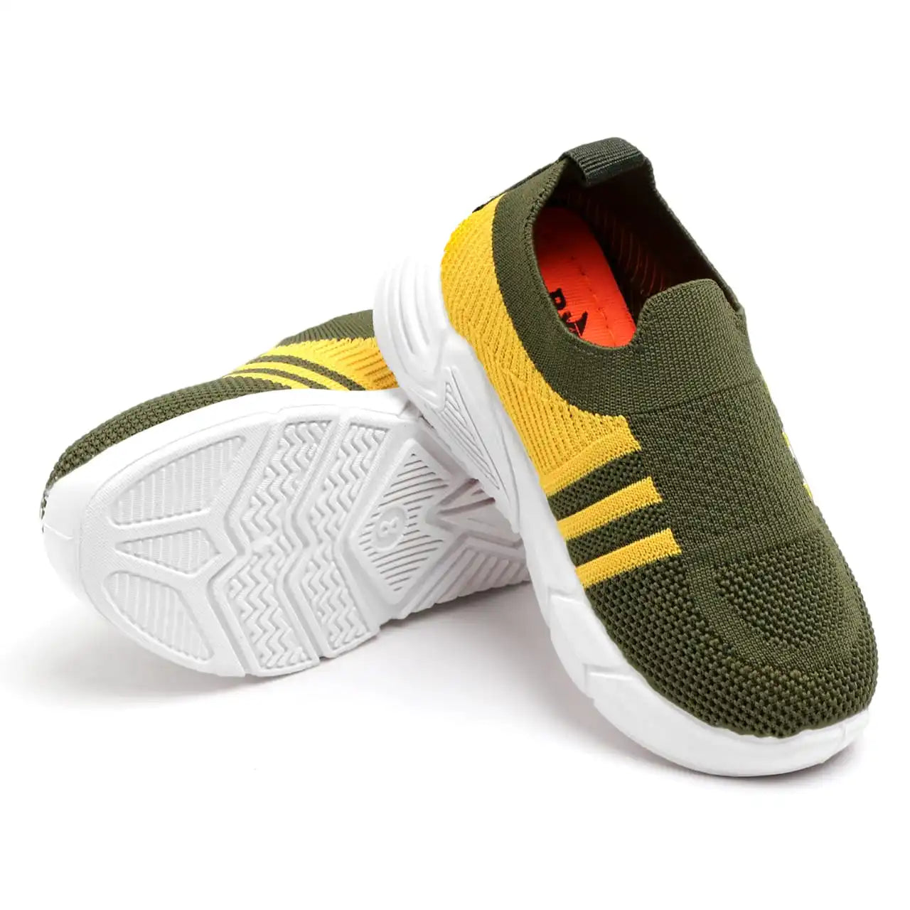 TOMSY CHOICE Yellow PVC Sole Knitted Upper Shoes for Boys and Girls | Lightweight, Durable & Comfortable Kids Footwear