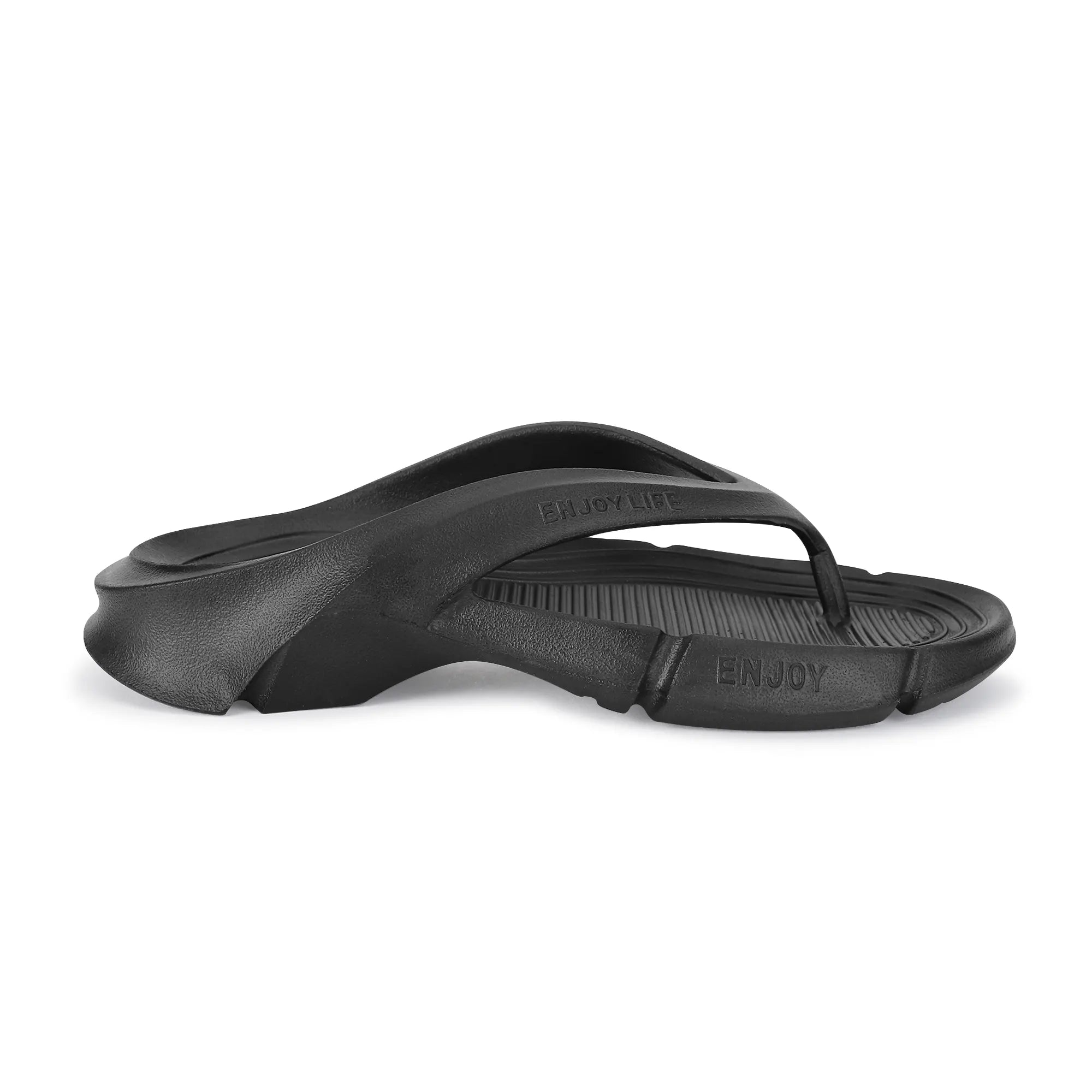 Tomsy Choice Stylish Black Thong Flip Flops for Daily Wear