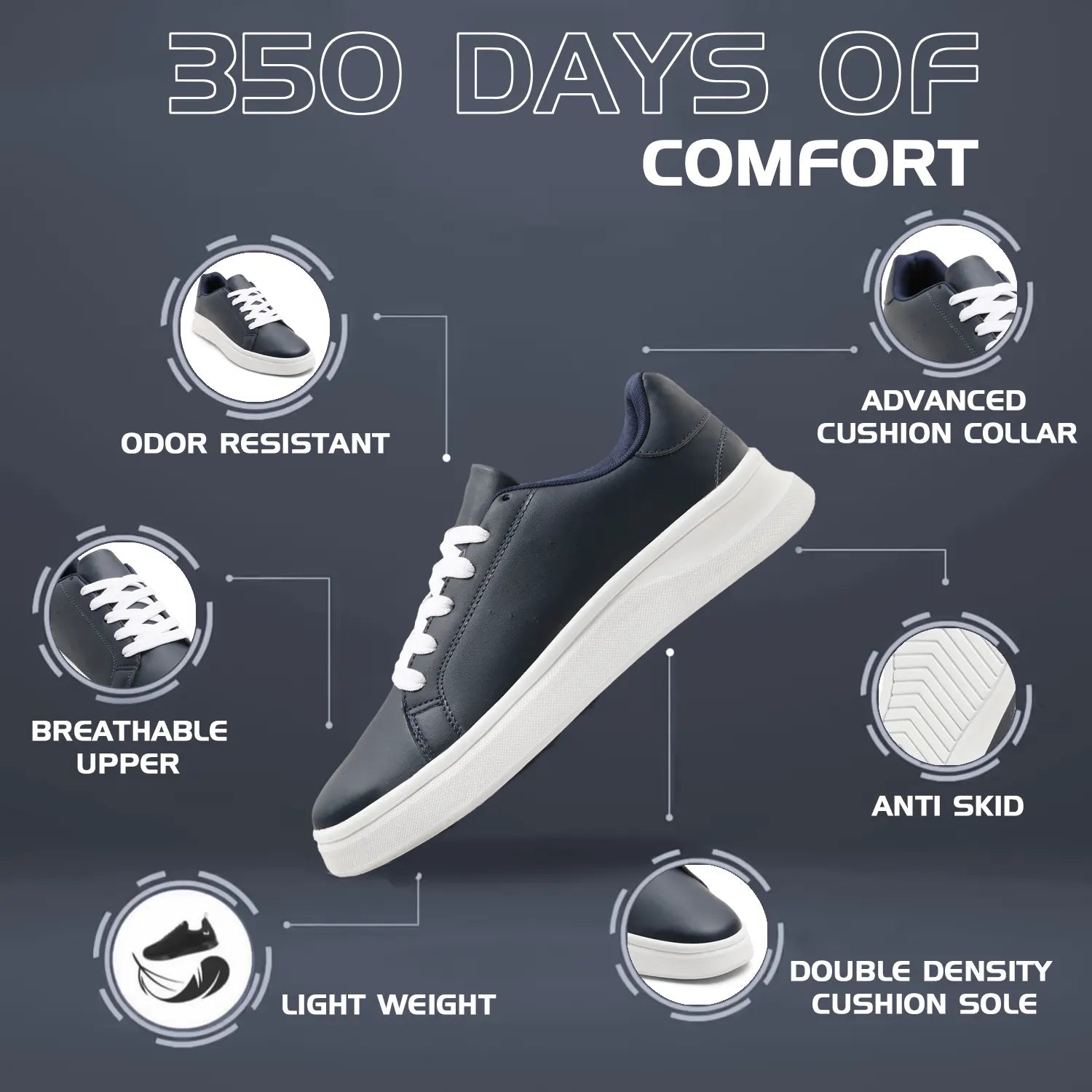 Tomsy Choice Fashionable Black Lifestyle Leather Shoes for Men