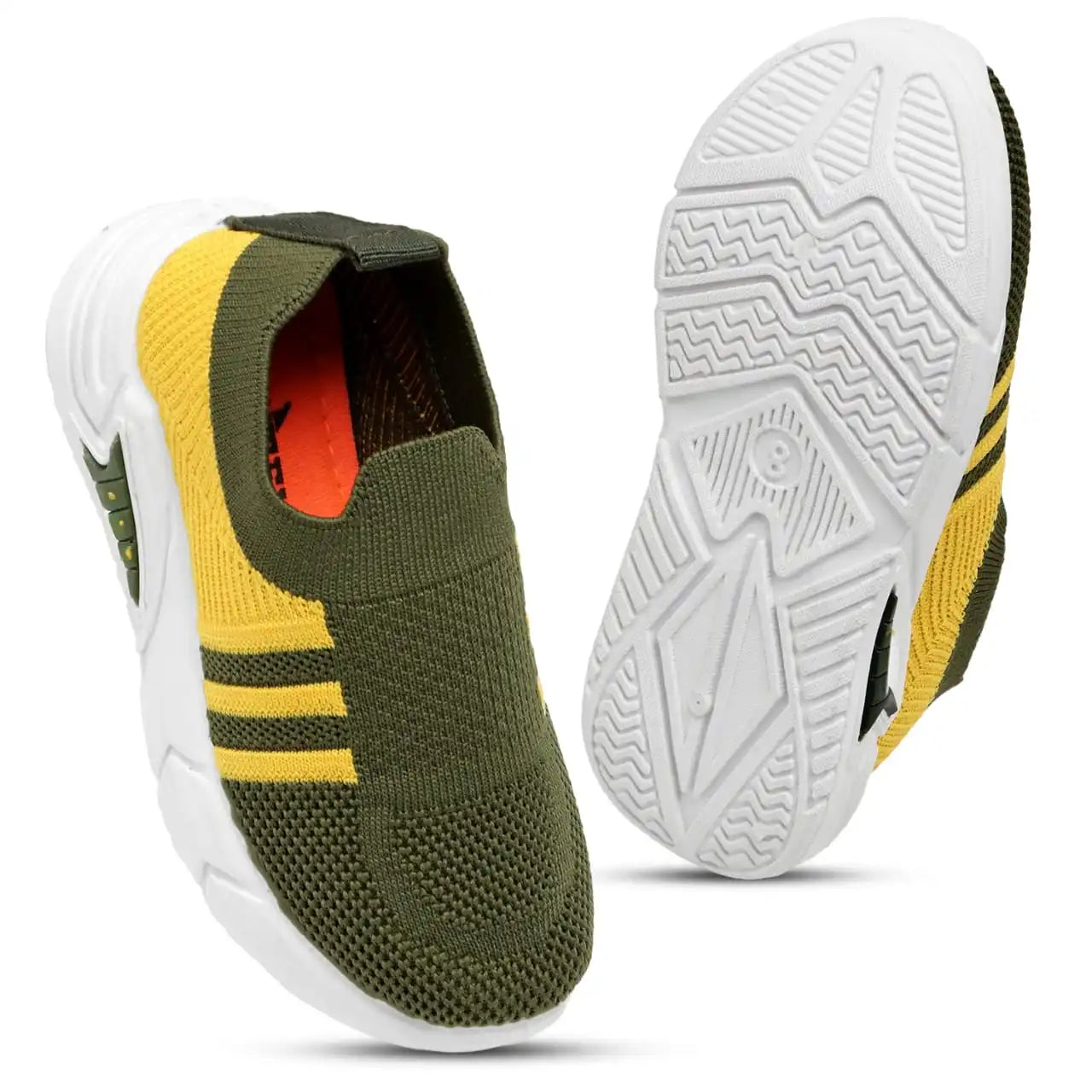 TOMSY CHOICE Yellow PVC Sole Knitted Upper Shoes for Boys and Girls | Lightweight, Durable & Comfortable Kids Footwear
