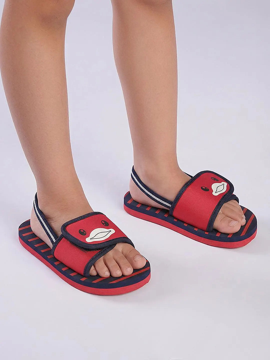 TOMSY CHOICE Kids Red EVA Sandals for Boys & Girls | Lightweight Comfortable Slip-On Summer Sandals | Anti-Slip Waterproof Casual Footwear for Kids
