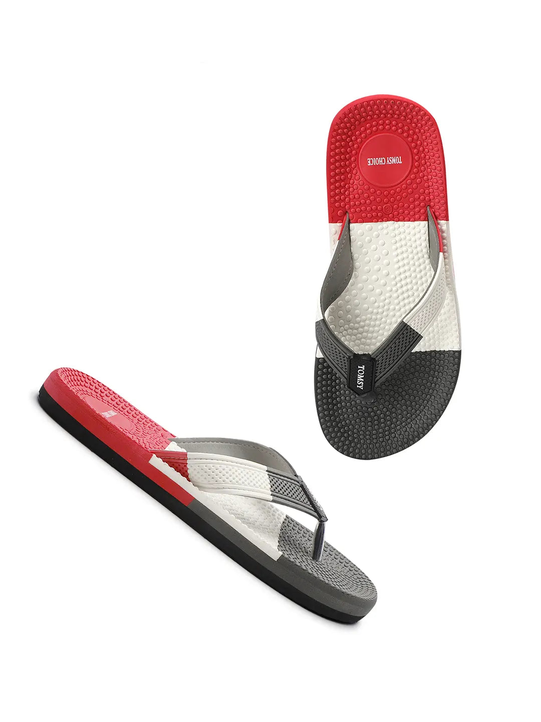 TOMSY CHOICE Men Red EVA Sole Slippers Lightweight, Comfortable Daily Use Flip Flops