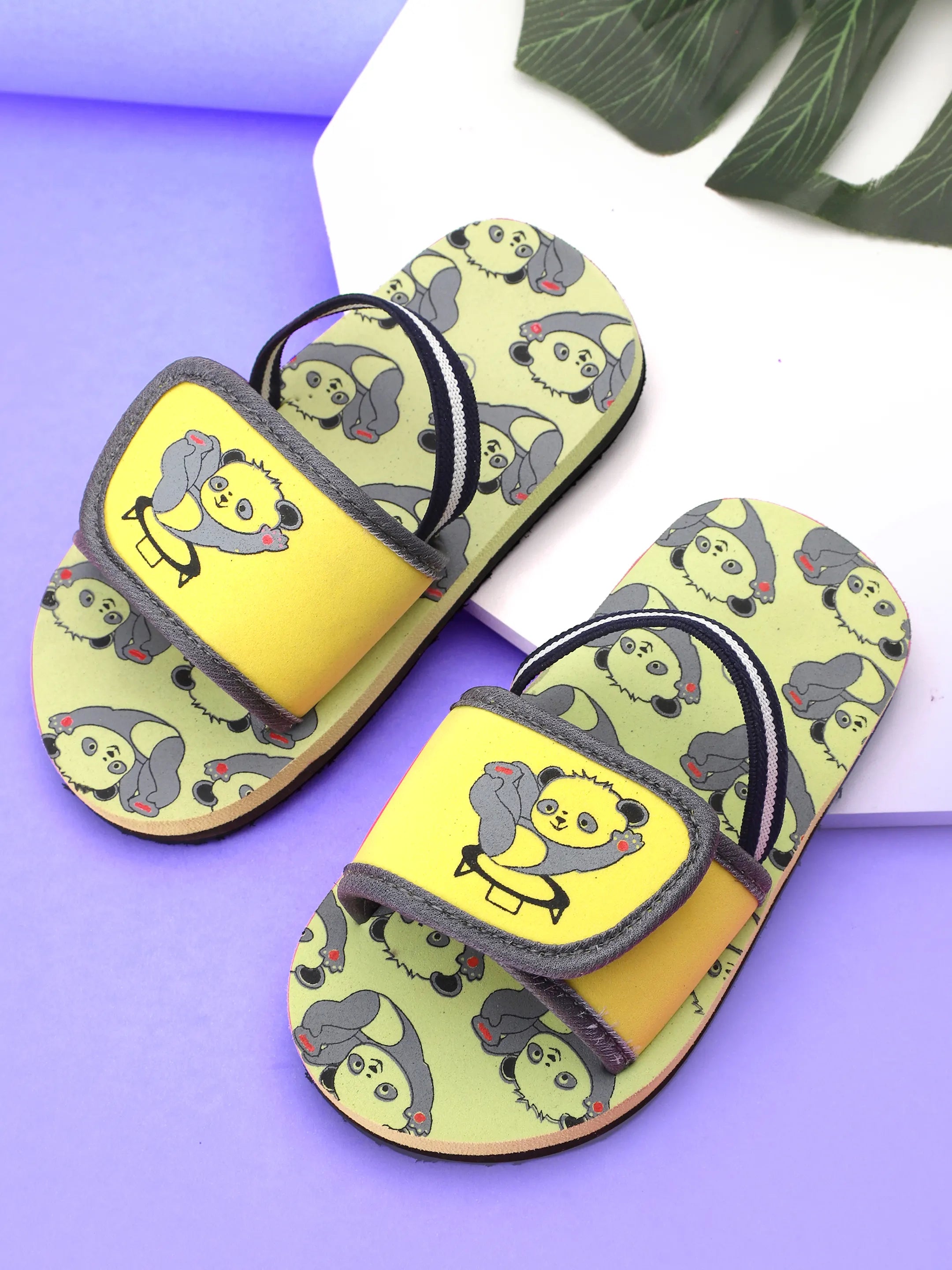 TOMSY CHOICE Kids Yellow EVA Sandals for Boys & Girls | Lightweight Comfortable Slip-On Summer Sandals | Anti-Slip Waterproof Casual Footwear for Kids