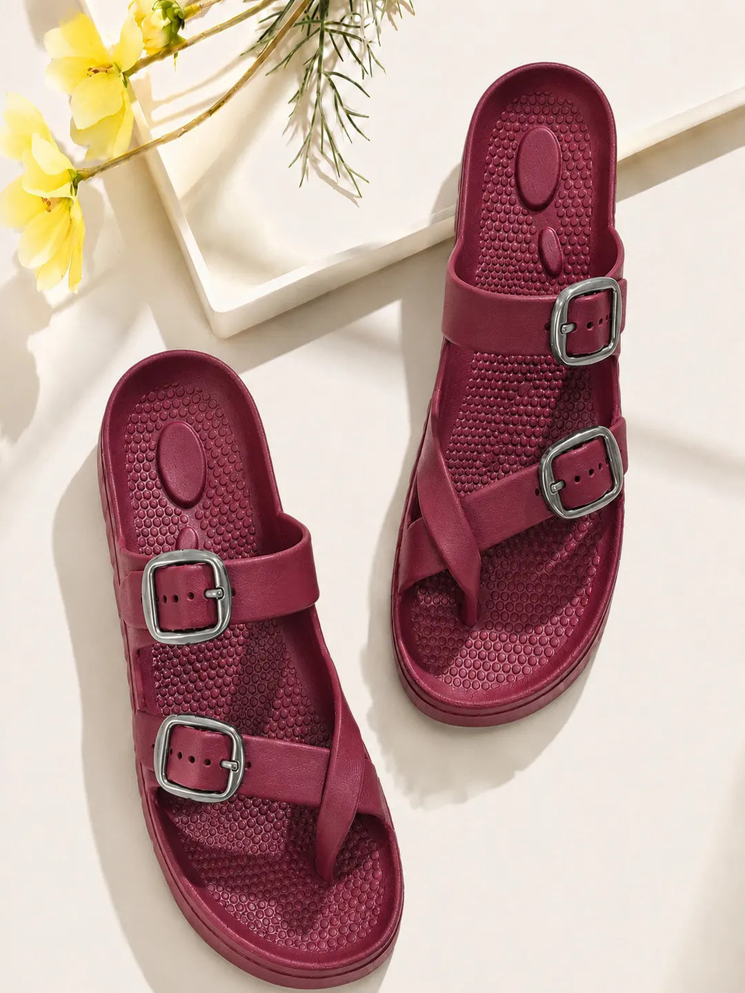Tomsy Choice EVA Slip-On Casual Sandals for Women | Lightweight Comfortable Daily Wear Flats