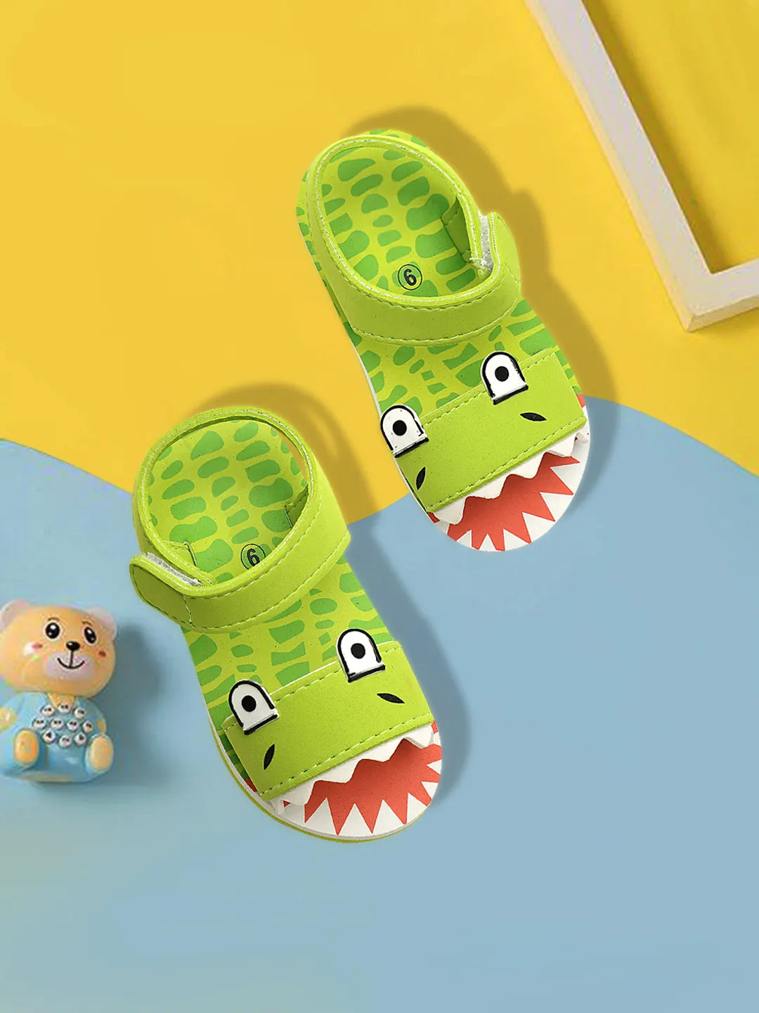 Tomsy Choice Green EVA Sole EVA Upper Kids Sandals for Boys and Girls | Lightweight, Comfortable & Waterproof Summer Footwear