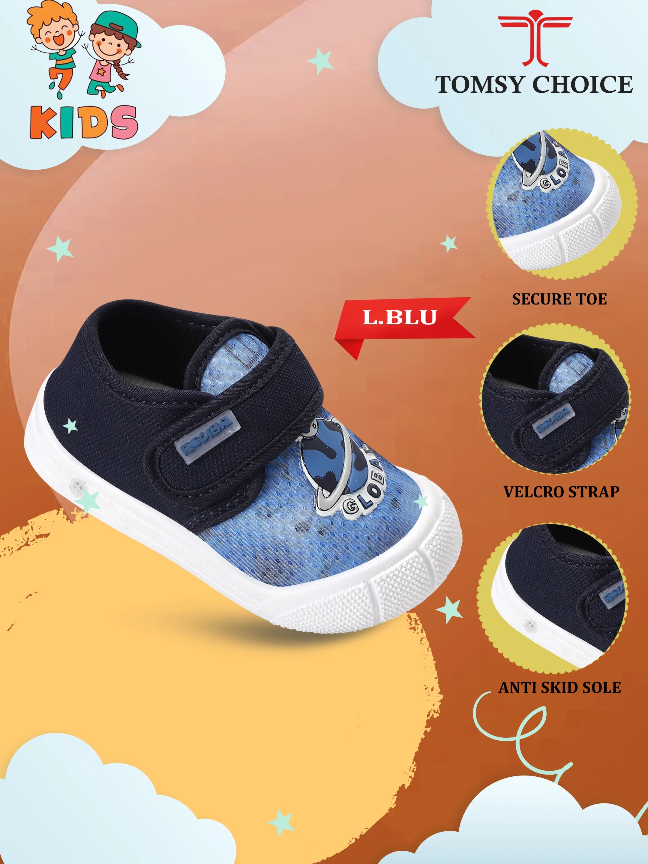 TOMSY CHOICE Blue PVC Sole Resin Upper Shoes for Boys and Girls