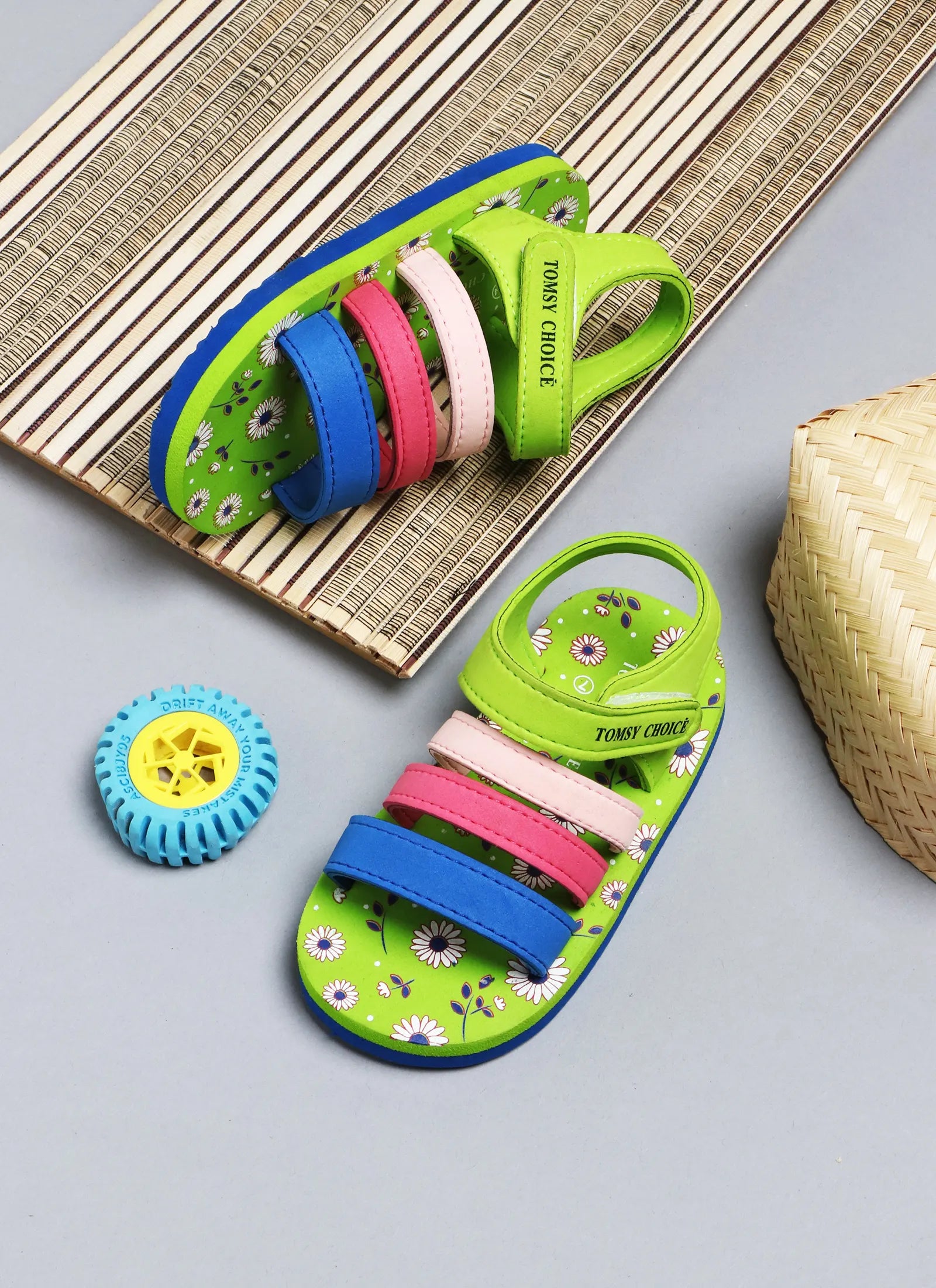 Tomsy Choice Green EVA Sole EVA Upper Kids Sandals for Boys and Girls