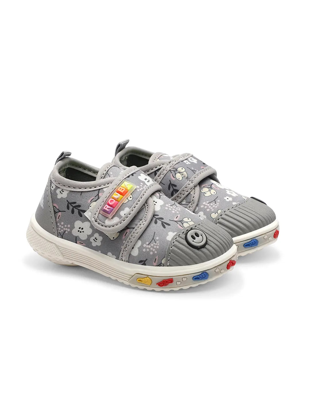 TOMSY CHOICE Grey PVC Sole Knitted Upper Lightweight Casual Shoes for Boys and Girls – Breathable, Flexible, and Stylish Everyday Footwear