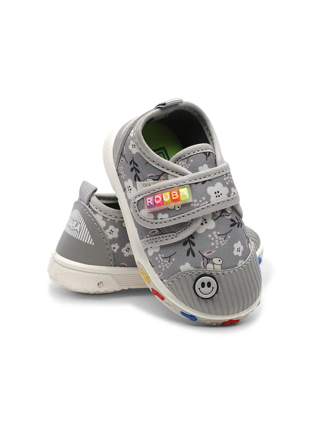 TOMSY CHOICE Grey PVC Sole Knitted Upper Lightweight Casual Shoes for Boys and Girls – Breathable, Flexible, and Stylish Everyday Footwear