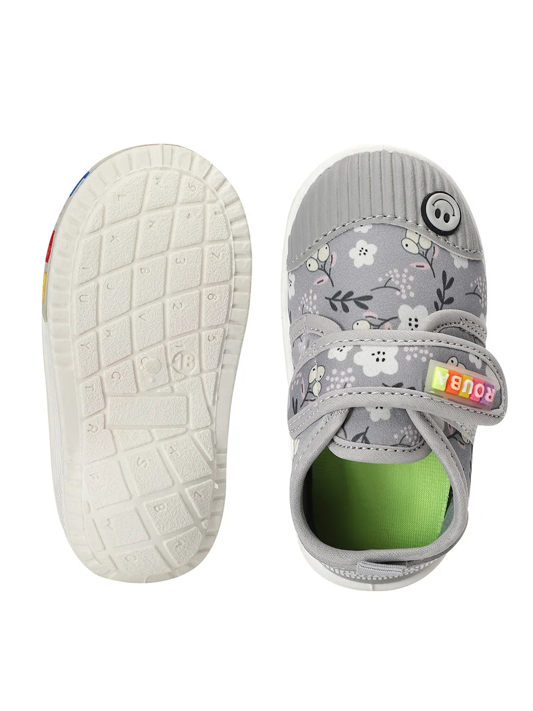 TOMSY CHOICE Grey PVC Sole Knitted Upper Lightweight Casual Shoes for Boys and Girls – Breathable, Flexible, and Stylish Everyday Footwear