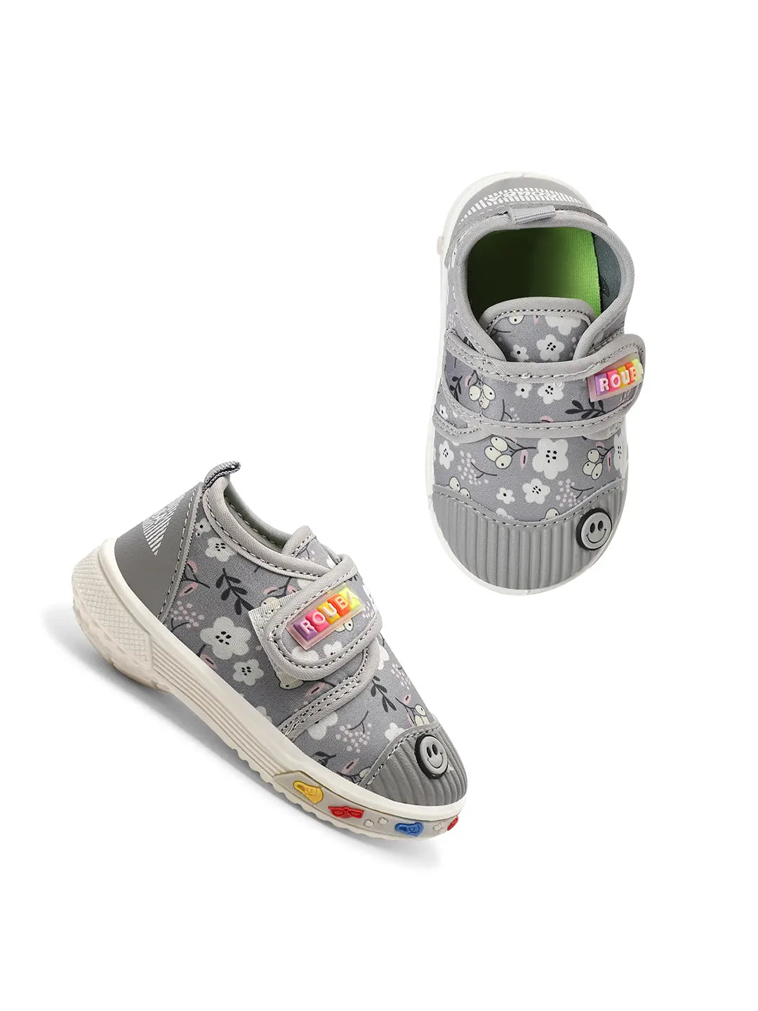 TOMSY CHOICE Grey PVC Sole Knitted Upper Lightweight Casual Shoes for Boys and Girls – Breathable, Flexible, and Stylish Everyday Footwear