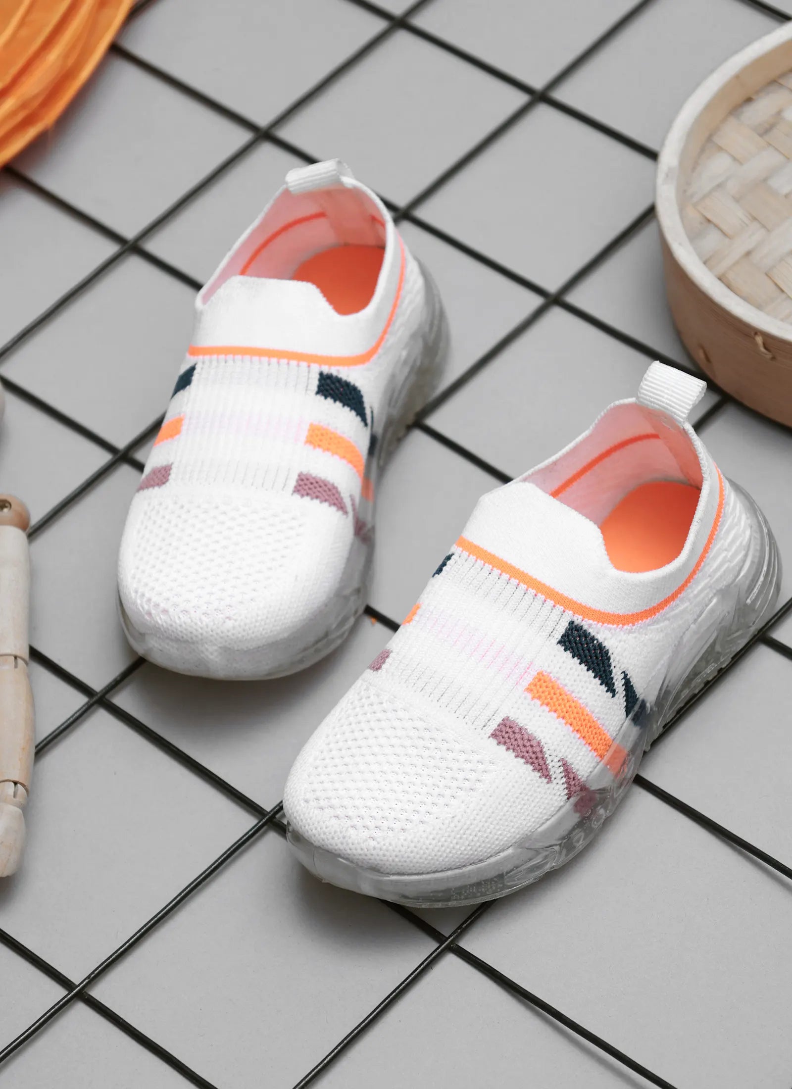 TOMSY CHOICE White PVC Sole & Premium Resin Upper Casual Kids Shoes for Boys and Girls – Lightweight, Durable & Stylish Everyday Wear