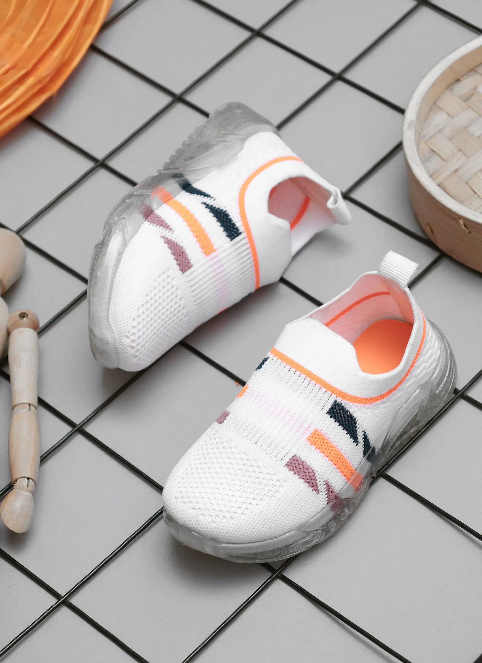 TOMSY CHOICE White PVC Sole & Premium Resin Upper Casual Kids Shoes for Boys and Girls – Lightweight, Durable & Stylish Everyday Wear