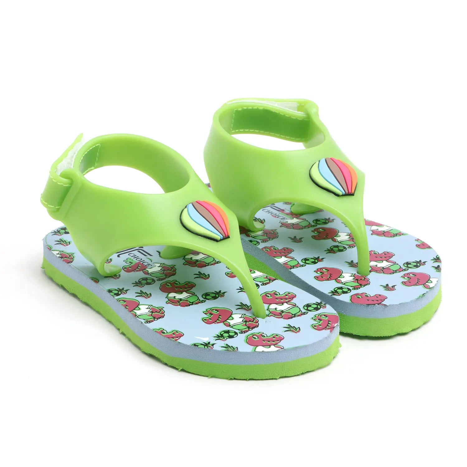 Tomsy Choice Green Kids Flip-Flops & Slippers | EVA Sole with PVC Rubber Strap | Lightweight, Comfortable & Durable Daily Wear Footwear for Boys and Girls
