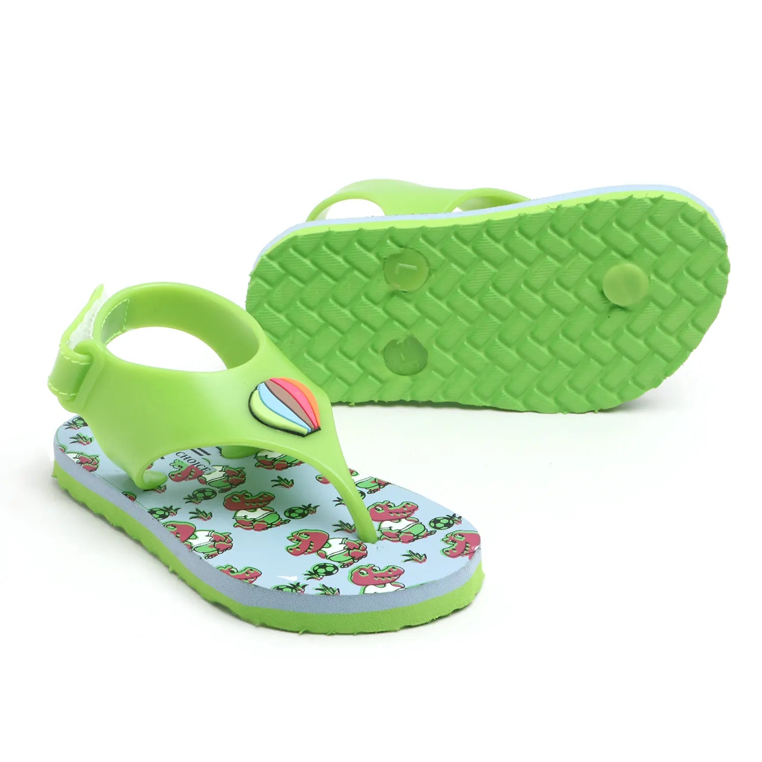 Tomsy Choice Green Kids Flip-Flops & Slippers | EVA Sole with PVC Rubber Strap | Lightweight, Comfortable & Durable Daily Wear Footwear for Boys and Girls