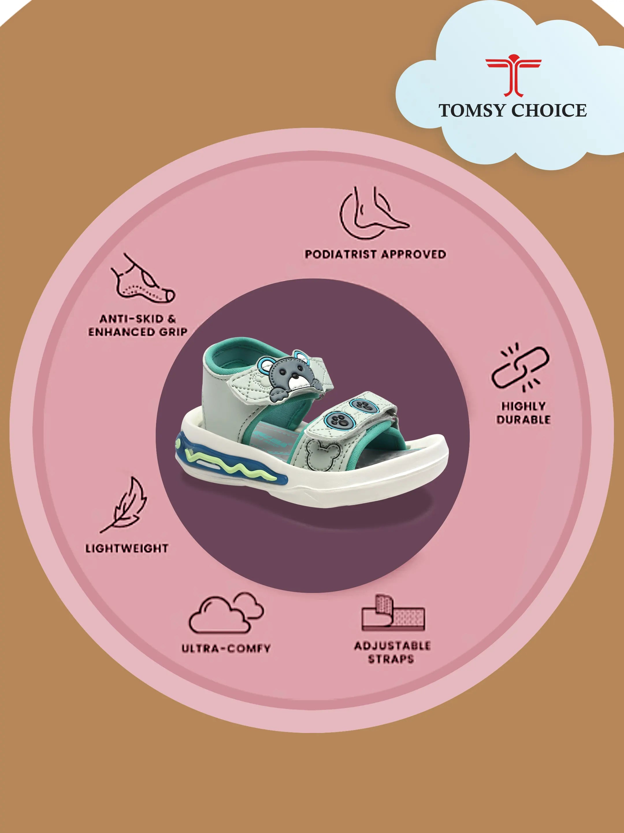 Tomsy Choice Kids Slippers & Flip-Flops for Boys and Girls | Comfortable Daily Wear Sandals & Chappal for Kids
